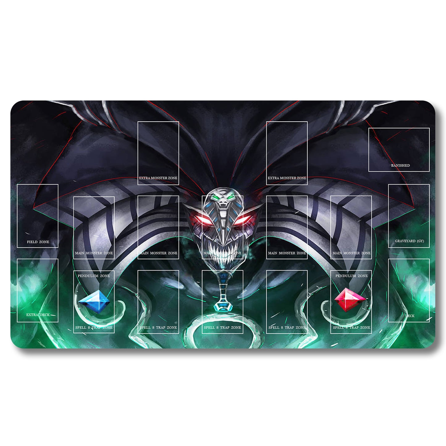 Brettspiel-Peripheriegerät – 89653 – Yugioh-Spielmatte, Größe 59,9 x 34,9 cm. Spielmatten, kompatibel mit TCG, OCG, CCG, Sammelkartenspiel
