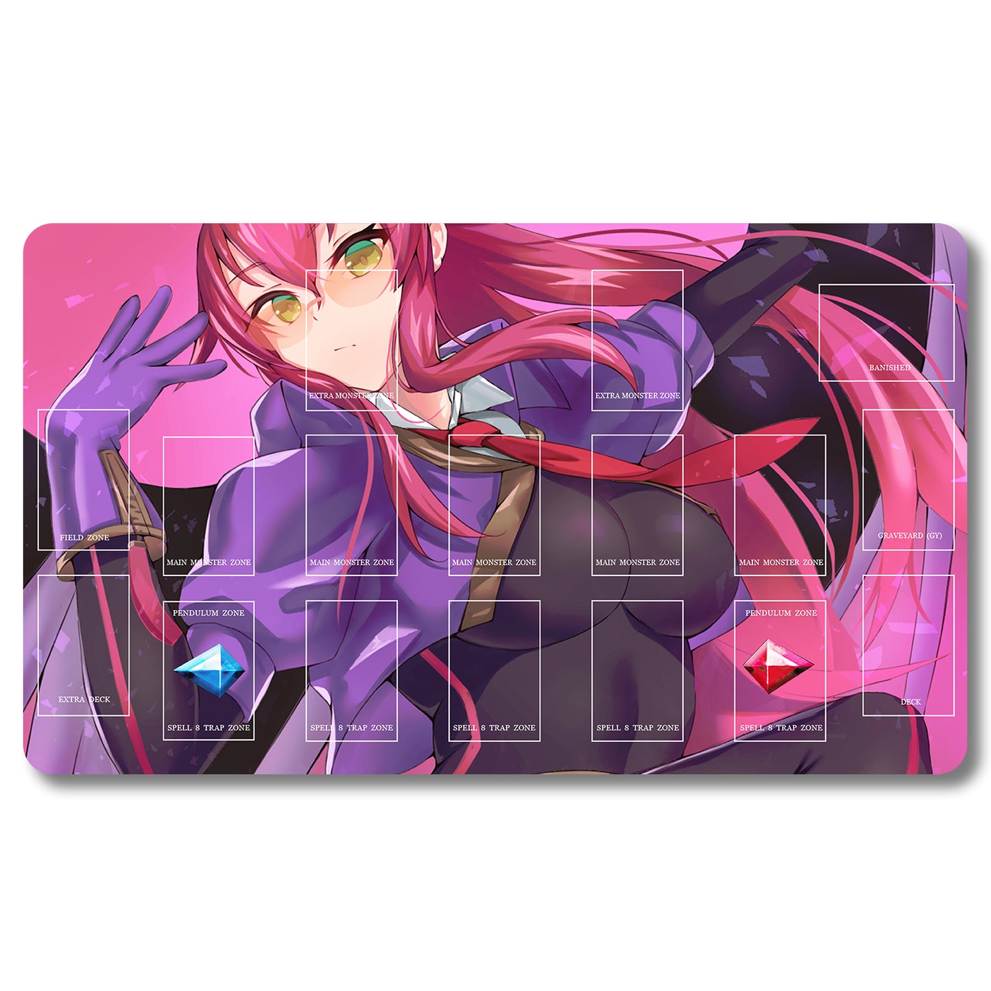 Brettspiel-Peripheriegerät – o3vjqp – Yugioh Spielmatte, Größe 59,9 x 34,9 cm, Spielmatten, kompatibel mit TCG, OCG, CCG, Sammelkartenspiel