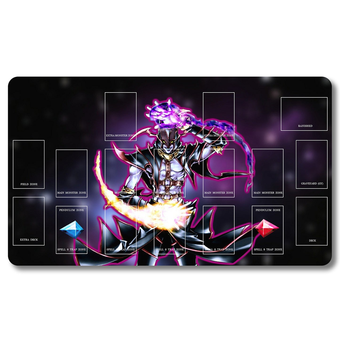 Brettspiel-Peripheriegerät – 427953 – Yugioh-Spielmatte, Größe 59,9 x 34,9 cm. Spielmatten, kompatibel mit TCG, OCG, CCG, Sammelkartenspiel