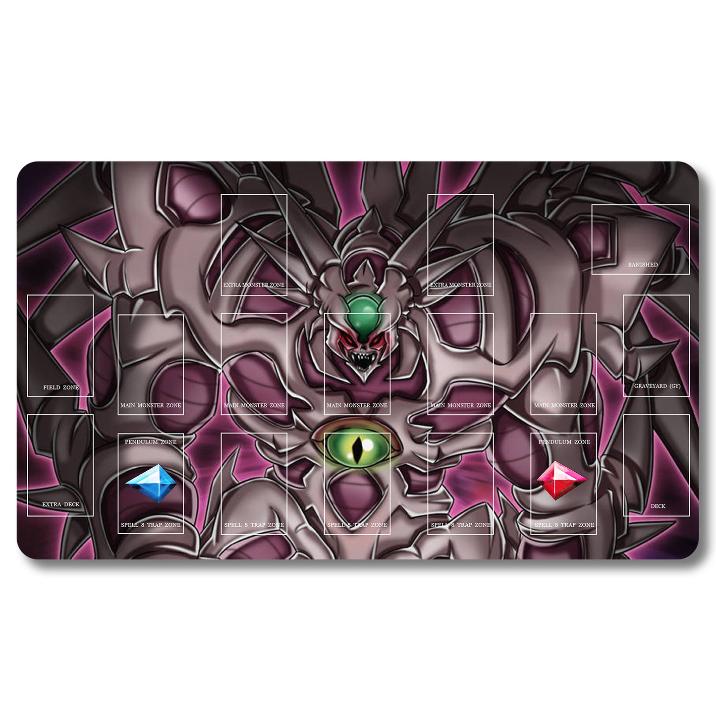 Brettspiel-Peripheriegerät – 309653 – Yugioh-Spielmatte, Größe 59,9 x 34,9 cm. Spielmatten, kompatibel mit TCG, OCG, CCG, Sammelkartenspiel