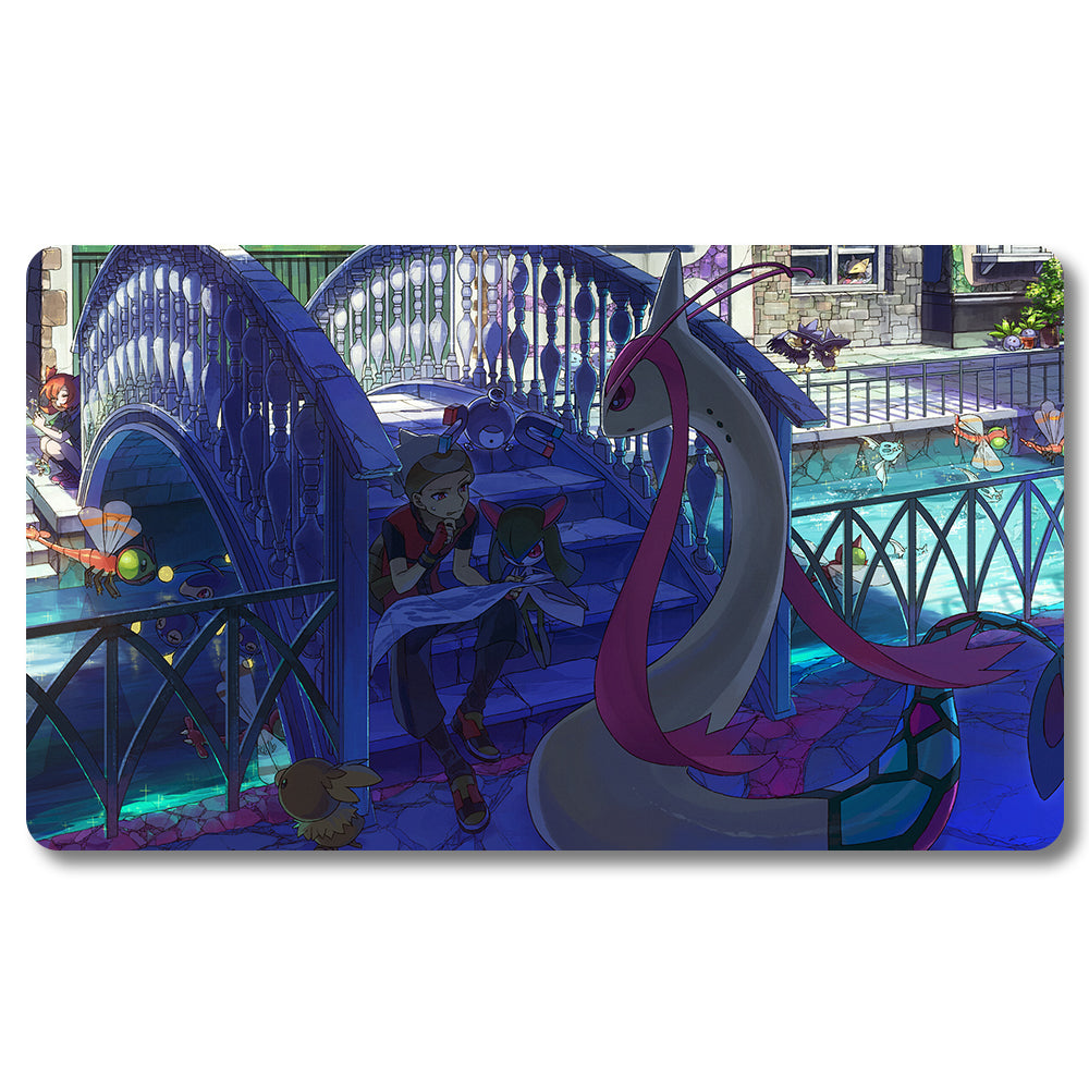 Tabulludo Ekstercentra - 1092819- Pokemon Playmat Grandeco 23.6X13.7in Ludaj matoj Kongrua por TCG MTG RPG CCG Komerckartludo