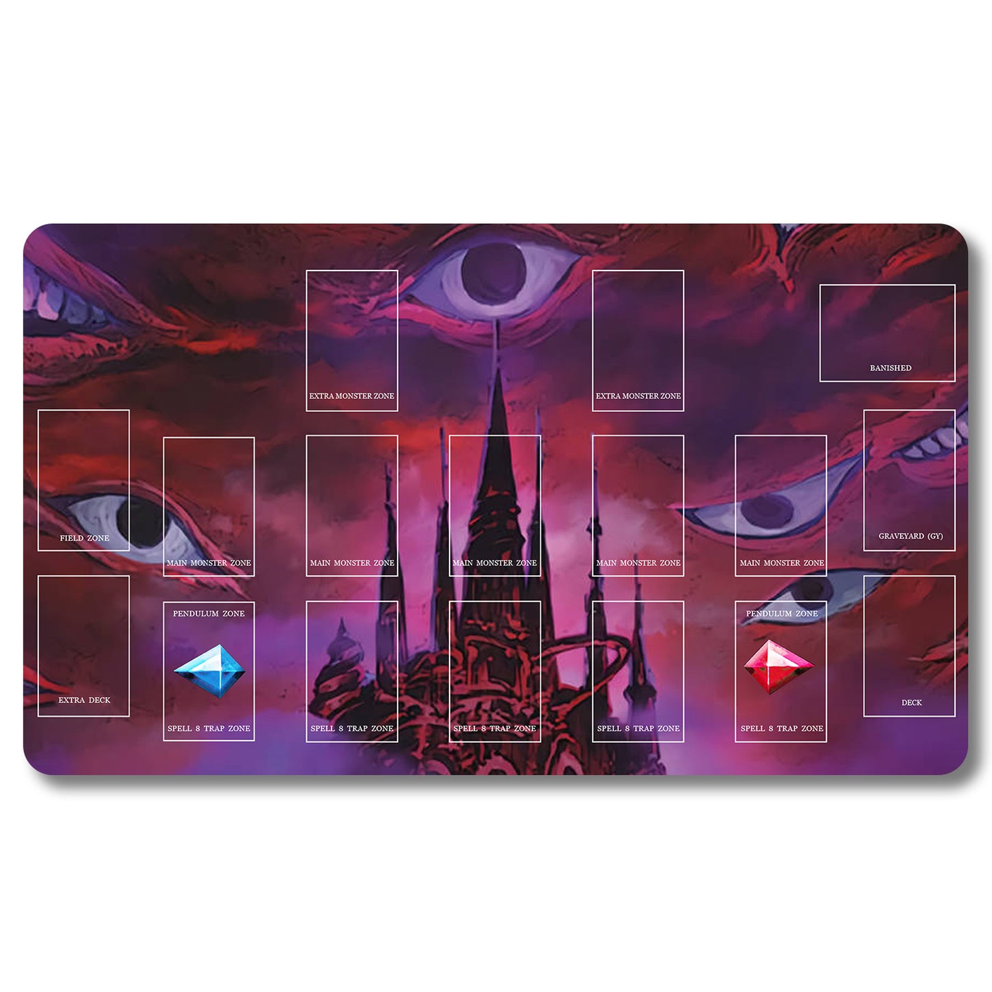 Brettspiel-Peripheriegerät – 166548 – Yugioh-Spielmatte, Größe 59,9 x 34,9 cm. Spielmatten, kompatibel mit TCG, OCG, CCG, Sammelkartenspiel