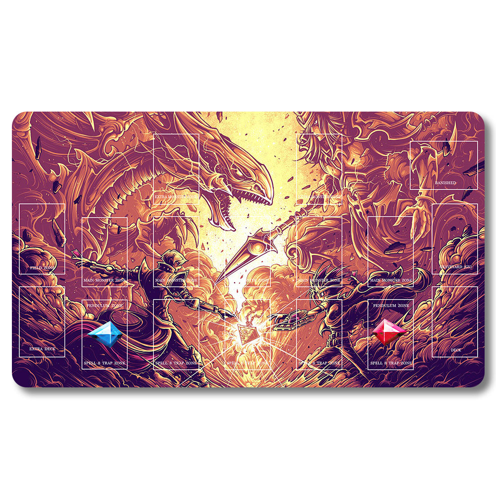 Tabulludo Ekstercentra - 157953- Yugioh Playmat Grandeco 23.6X13.7in Ludaj matoj Kongrua por TCG OCG CCG Komerca Kartludo