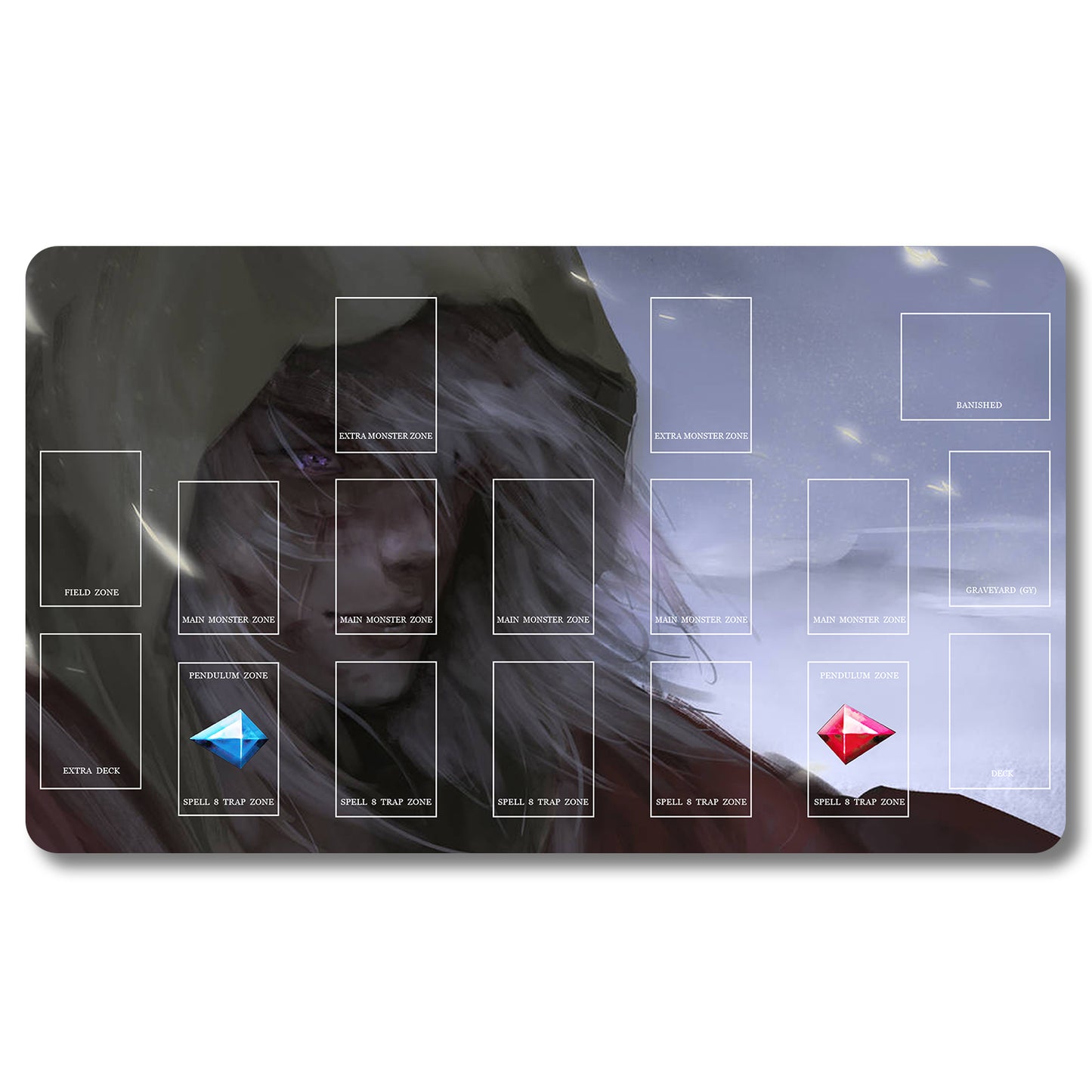Brettspiel-Peripheriegerät – 639653 – Yugioh Spielmatte, Größe 59,9 x 34,9 cm. Spielmatten, kompatibel mit TCG, OCG, CCG, Sammelkartenspiel