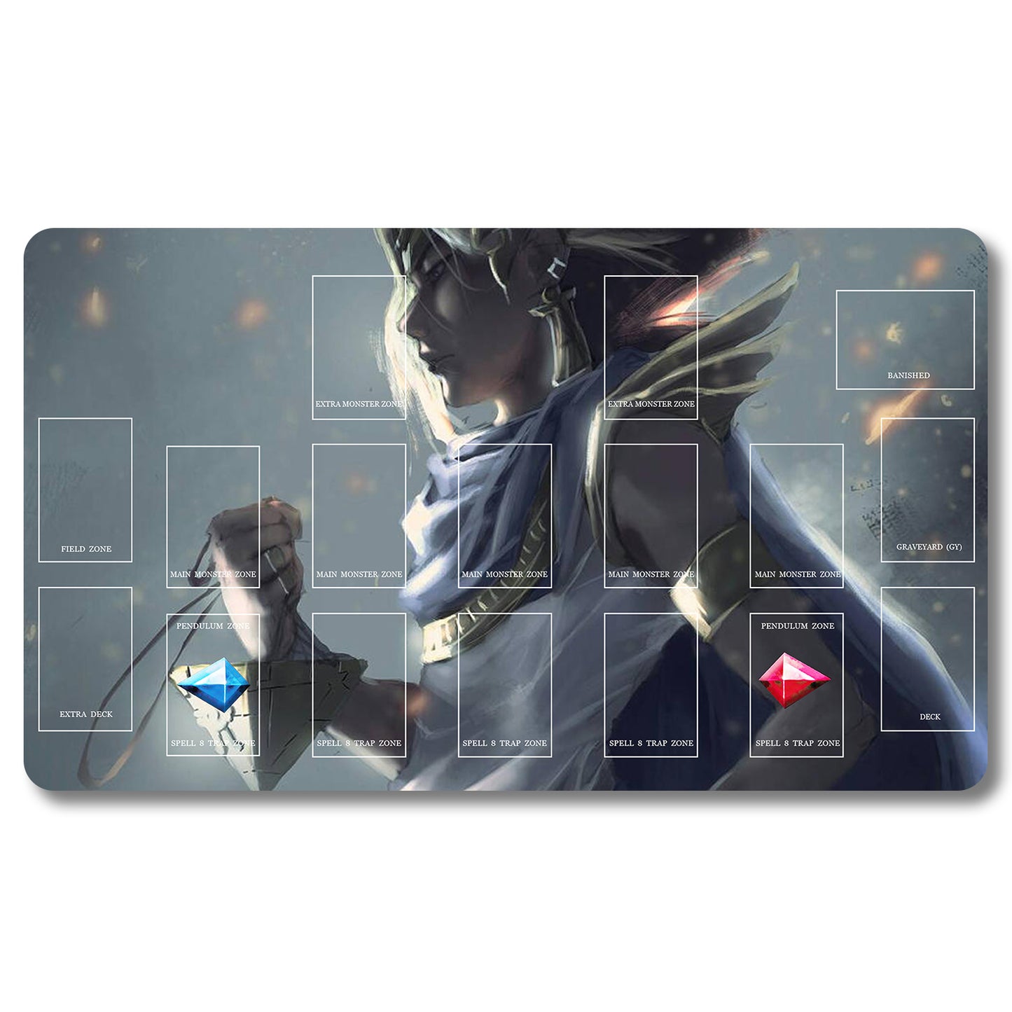 Brettspiel-Peripheriegerät – 249653 – Yugioh-Spielmatte, Größe 59,9 x 34,9 cm. Spielmatten, kompatibel mit TCG, OCG, CCG, Sammelkartenspiel