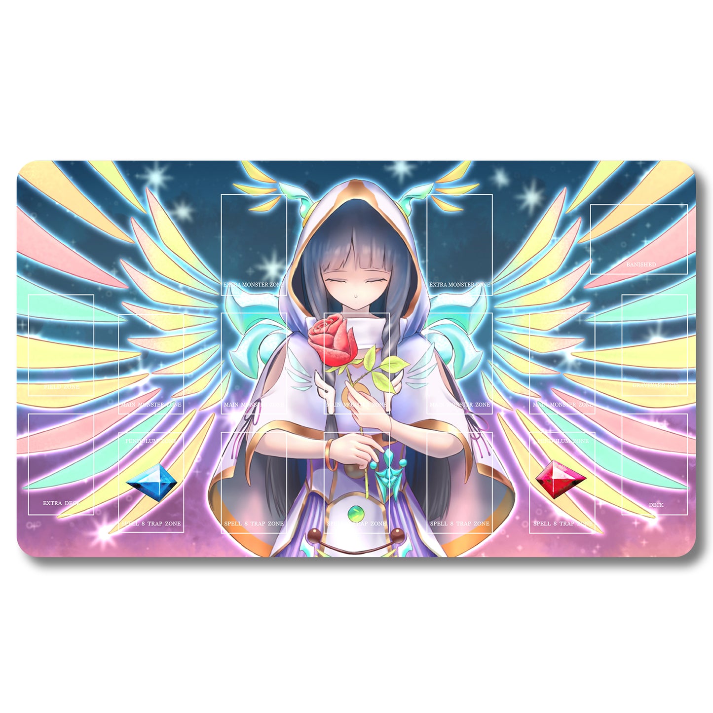 Brettspiel-Peripheriegerät – q2qe3q – Yugioh-Spielmatte, Größe 59,9 x 34,9 cm, Spielmatten, kompatibel mit TCG, OCG, CCG, Sammelkartenspiel