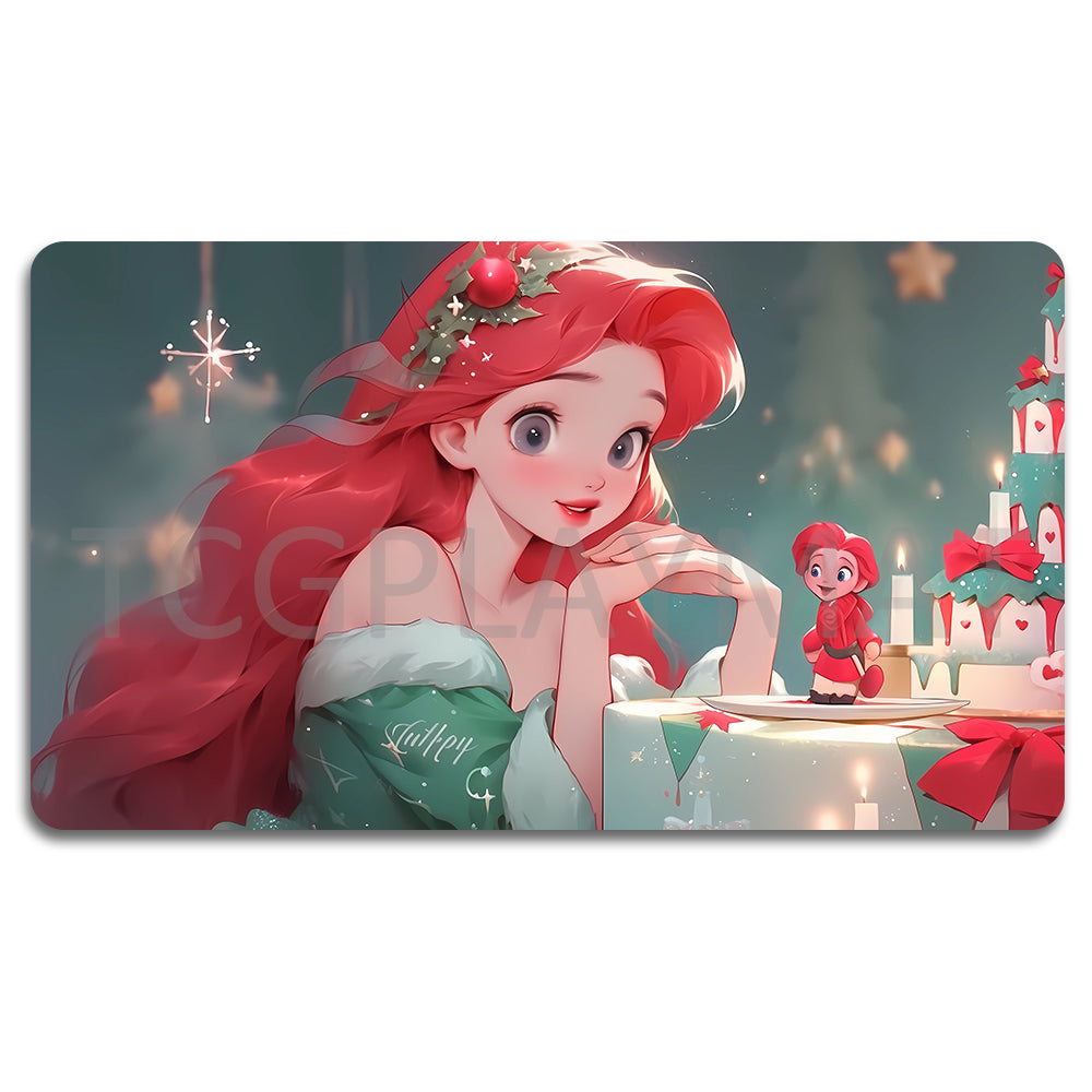 Disney Mermaid Lorcana Playmat- 23120522- Size 23.6X13.7in Play mats Compatible for TCG RPG CCG Mouse Pad Desk Mats