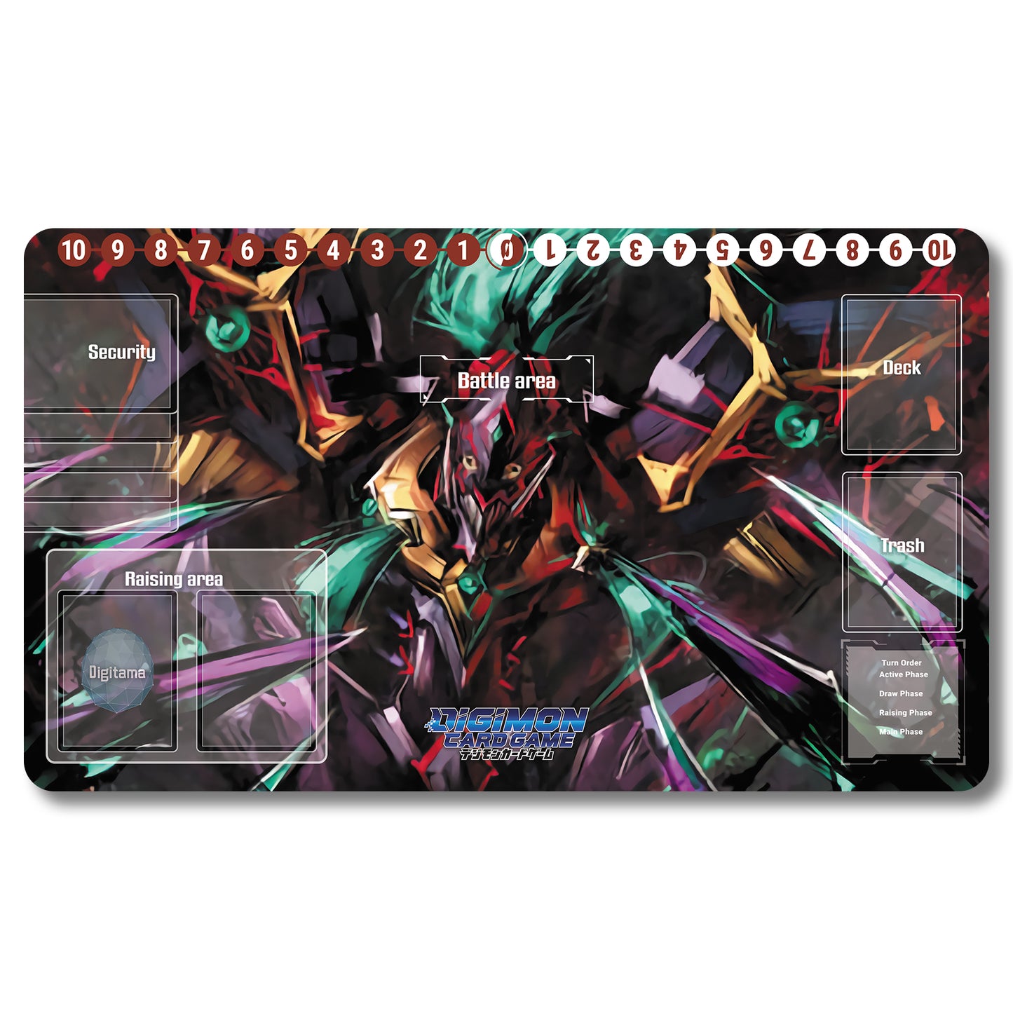 Brettspiel-Peripheriegerät – 32536587 – Digimon-Spielmatte, Größe 59,9 x 34,9 cm, Spielmatten, kompatibel mit TCG, DTCG, CCG, Sammelkartenspiel