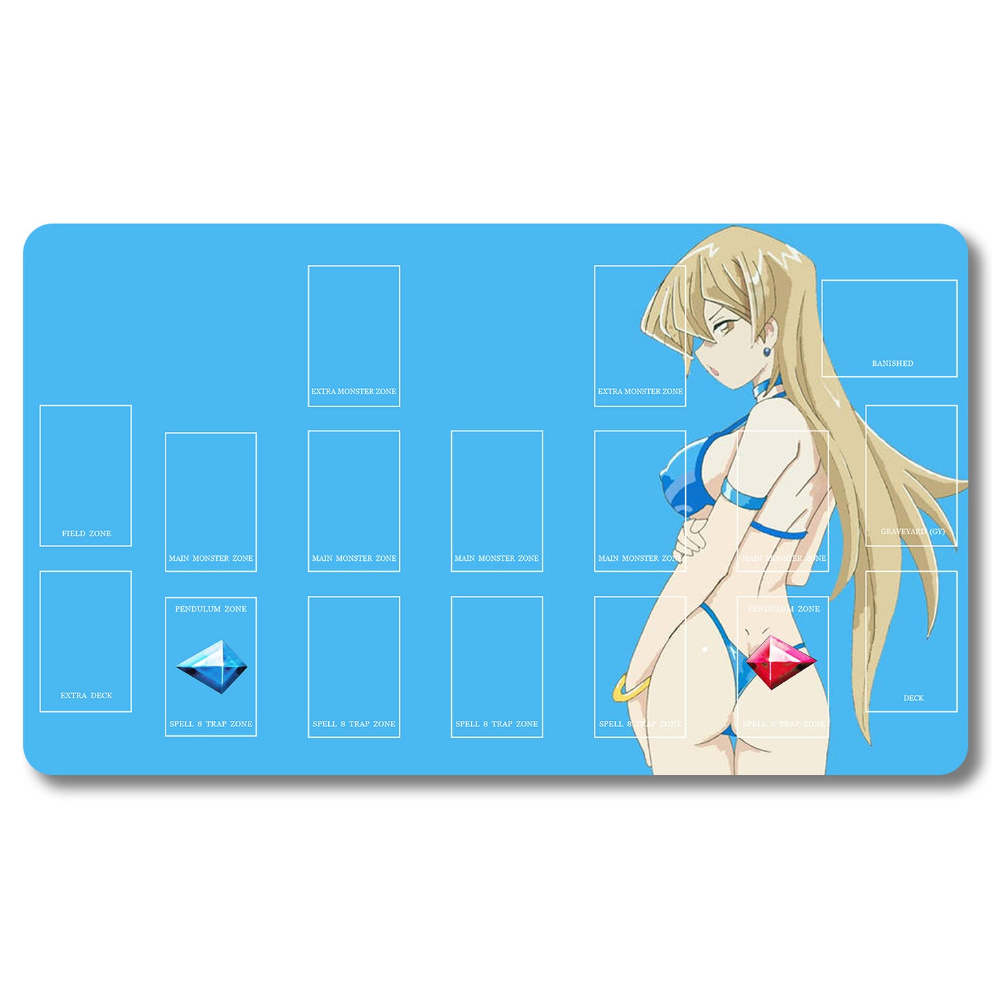 Brettspiel-Peripheriegerät – 879653 – Yugioh-Spielmatte, Größe 59,9 x 34,9 cm. Spielmatten, kompatibel mit TCG, OCG, CCG, Sammelkartenspiel