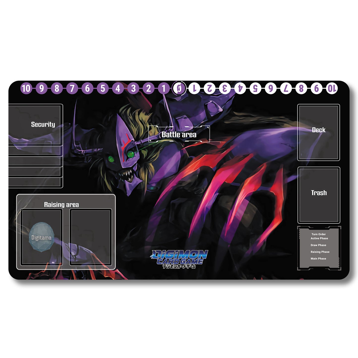 Brettspiel-Peripheriegerät – 31536587 – Digimon-Spielmatte, Größe 59,9 x 34,9 cm. Spielmatten, kompatibel mit TCG, DTCG, CCG, Sammelkartenspiel