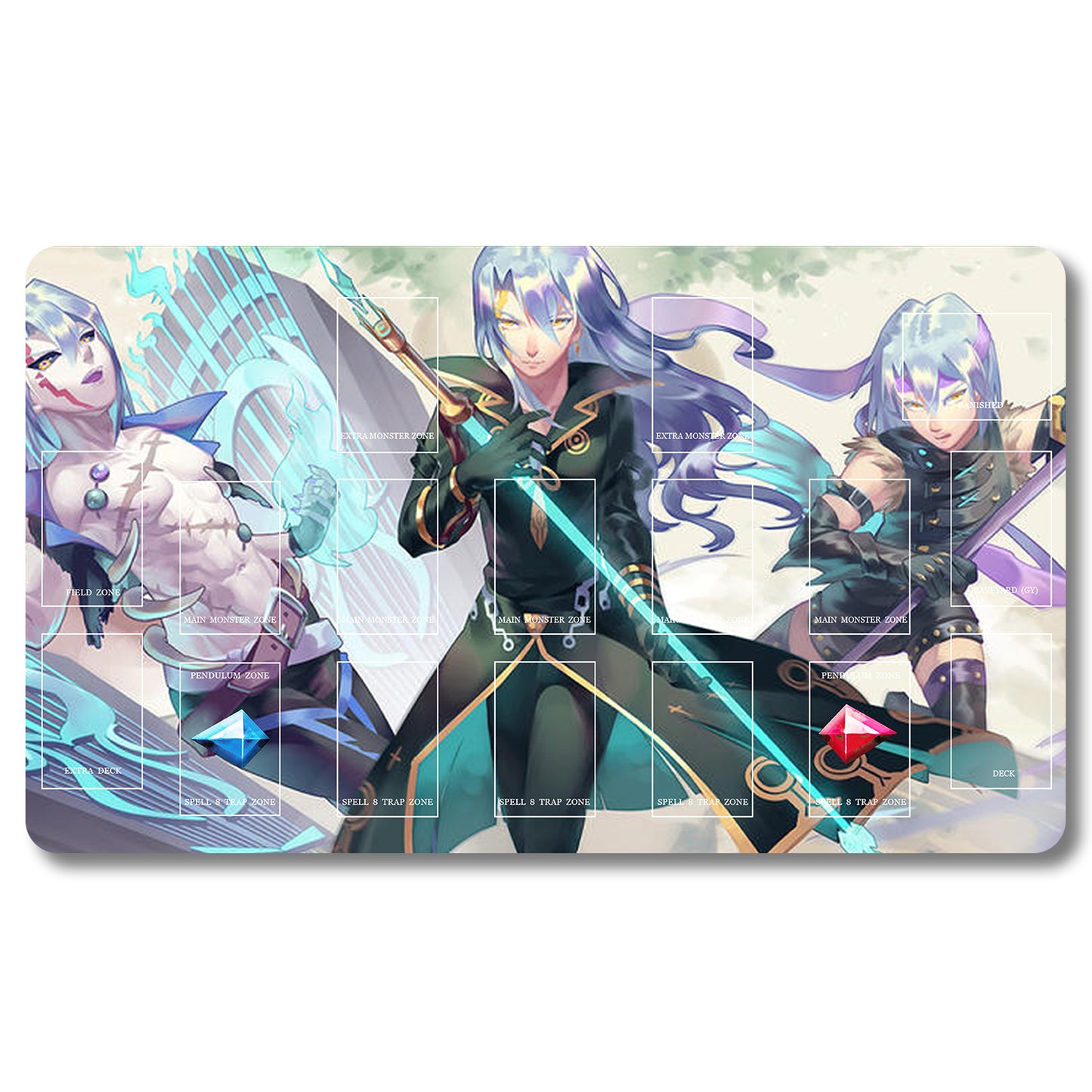 Brettspiel-Peripheriegerät – 259653 – Yugioh Spielmatte, Größe 59,9 x 34,9 cm. Spielmatten, kompatibel mit TCG, OCG, CCG, Sammelkartenspiel