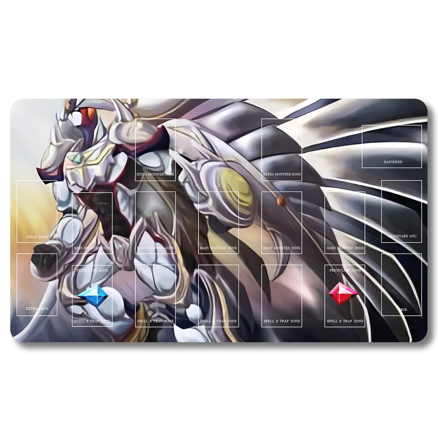 Brettspiel-Peripheriegerät – 3773684 – Yugioh-Spielmatte, Größe 59,9 x 34,9 cm. Spielmatten, kompatibel mit TCG, OCG, CCG, Sammelkartenspiel
