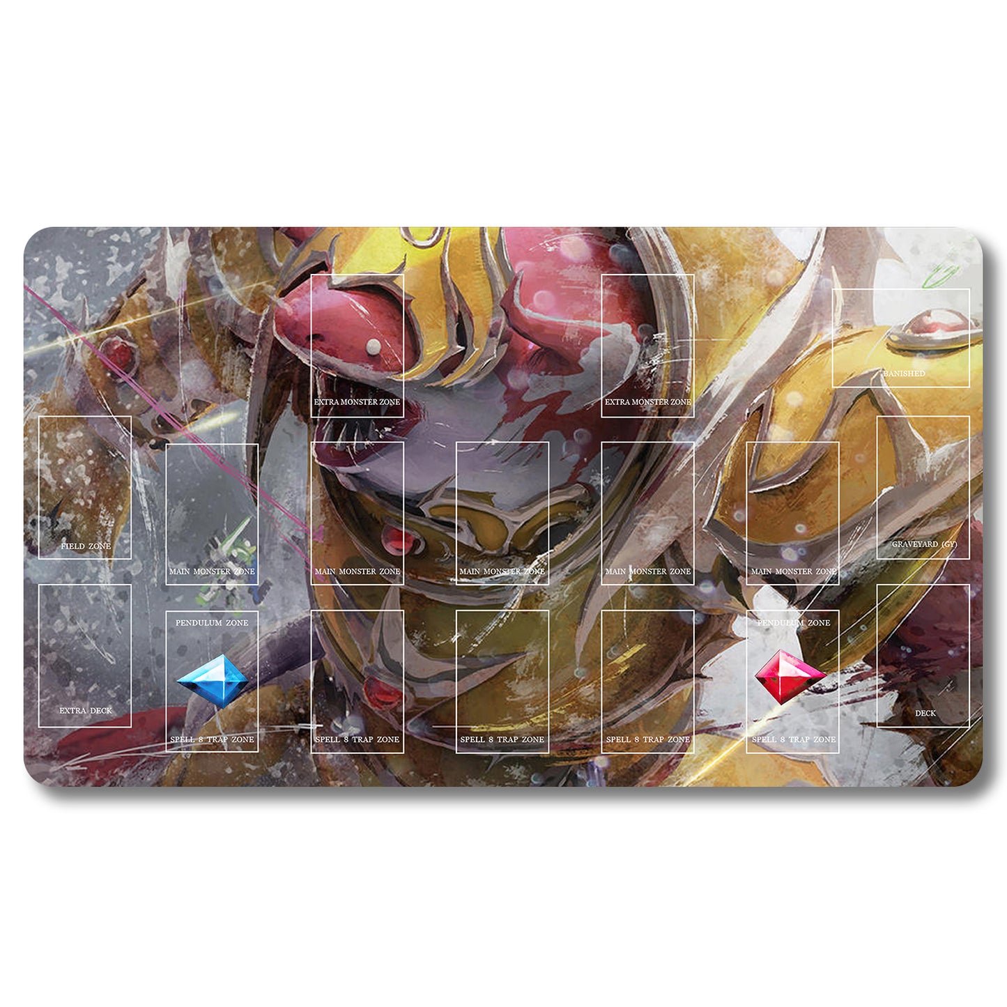 Brettspiel-Peripheriegerät – 756432 – Yugioh-Spielmatte, Größe 59,9 x 34,9 cm. Spielmatten, kompatibel mit TCG, OCG, CCG, Sammelkartenspiel