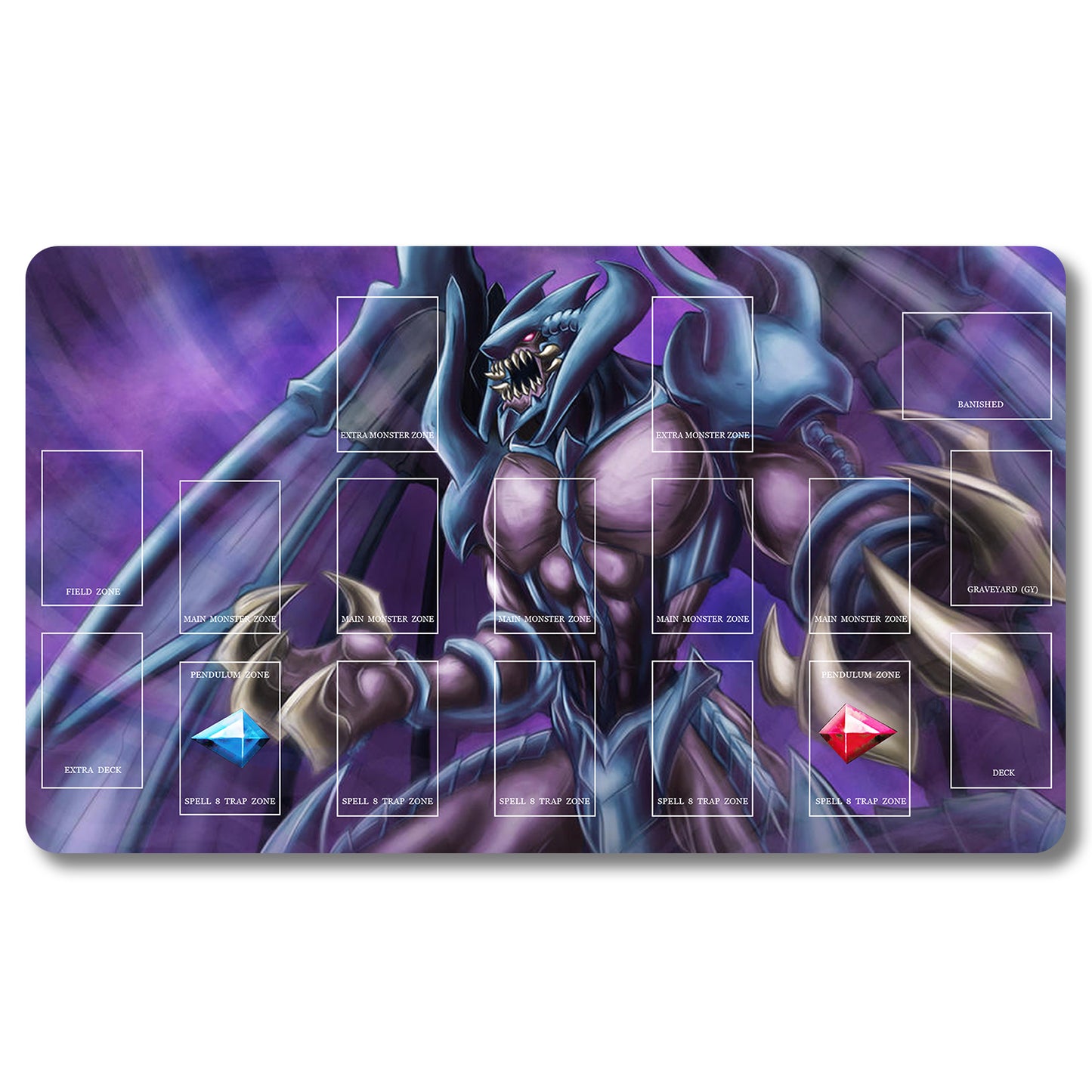 Brettspiel-Peripheriegerät – 439653 – Yugioh-Spielmatte, Größe 59,9 x 34,9 cm. Spielmatten, kompatibel mit TCG, OCG, CCG, Sammelkartenspiel