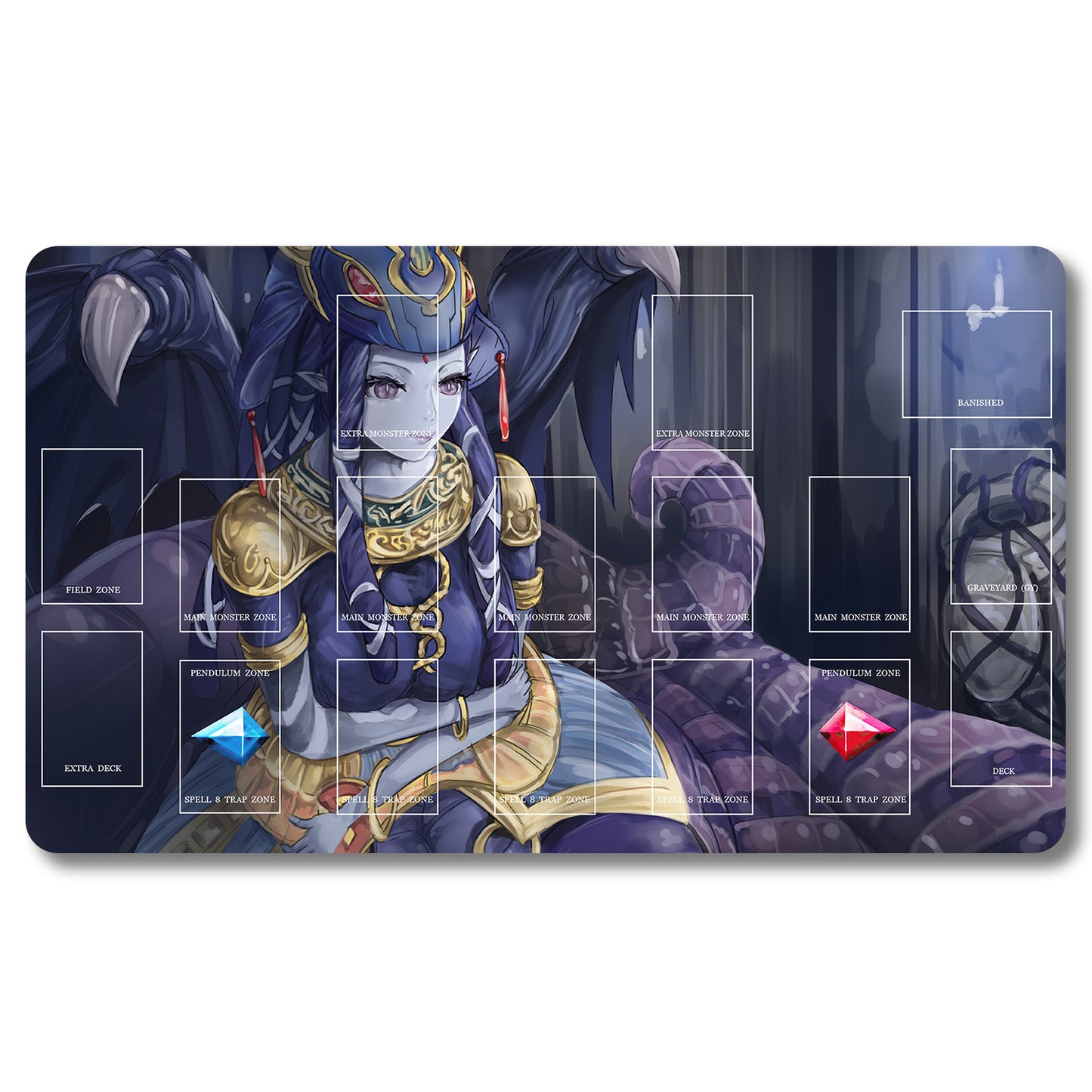 Brettspiel-Peripheriegerät – 1233522 – Yugioh Spielmatte, Größe 59,9 x 34,9 cm. Spielmatten, kompatibel mit TCG, OCG, CCG, Sammelkartenspiel
