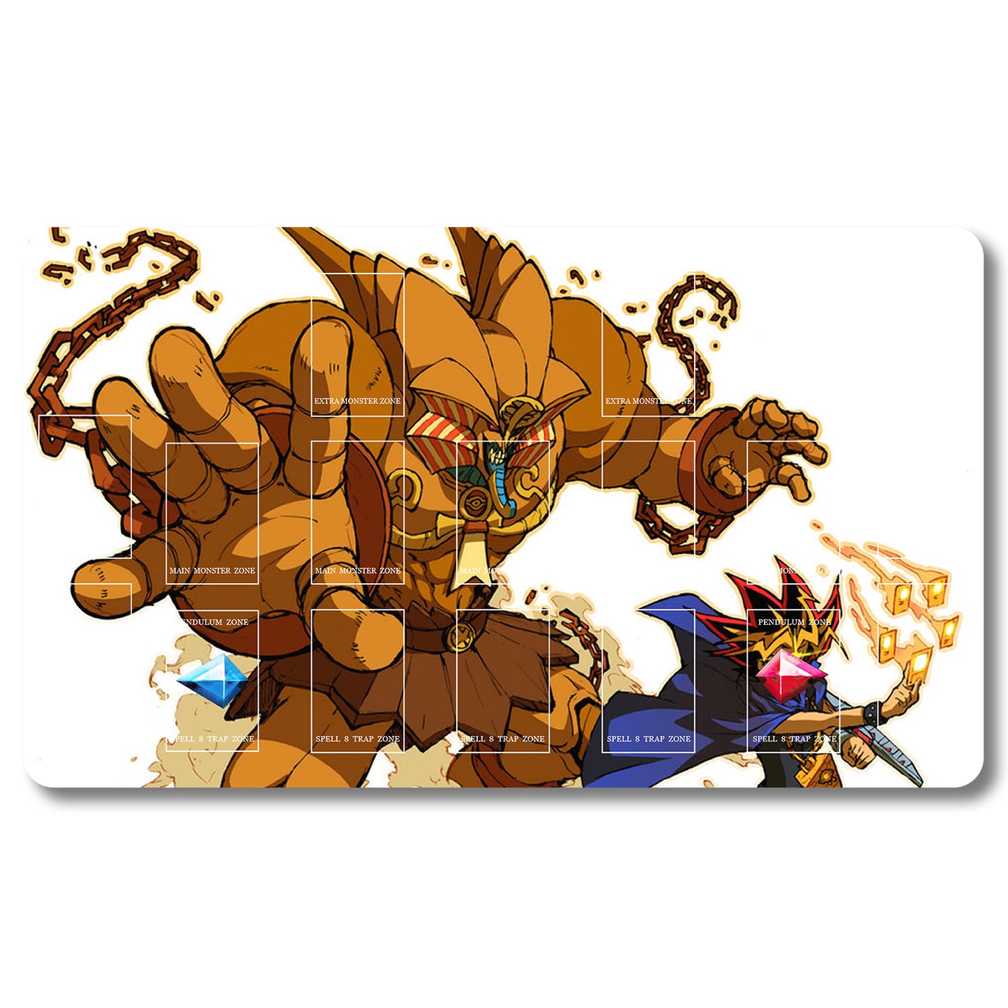 Board Game Yugi Muto Playmat - Yugioh Size 23.6X13.7in Play mats Compatible for TCG OCG CCG Trading Card Game