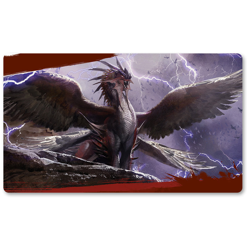 Tabulludo Ekstercentra - Dragonlord Kolaghan -MTG Playmat Grandeco 23.6X13.7in Ludaj matoj Kongrua por TCG RPG CCG Komerckartludo