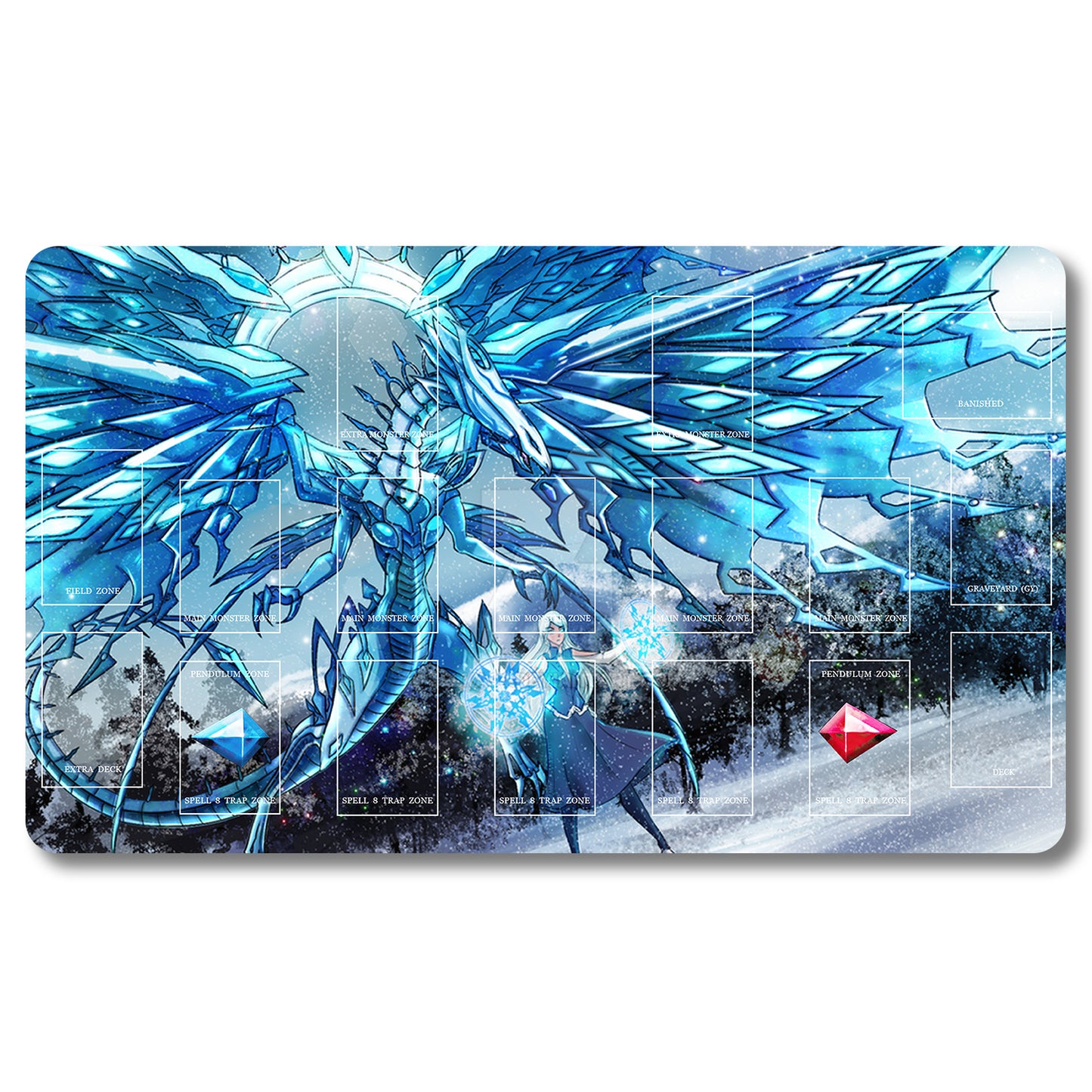 Brettspiel-Peripheriegerät – 148656 – Yugioh-Spielmatte, Größe 59,9 x 34,9 cm. Spielmatten, kompatibel mit TCG, OCG, CCG, Sammelkartenspiel