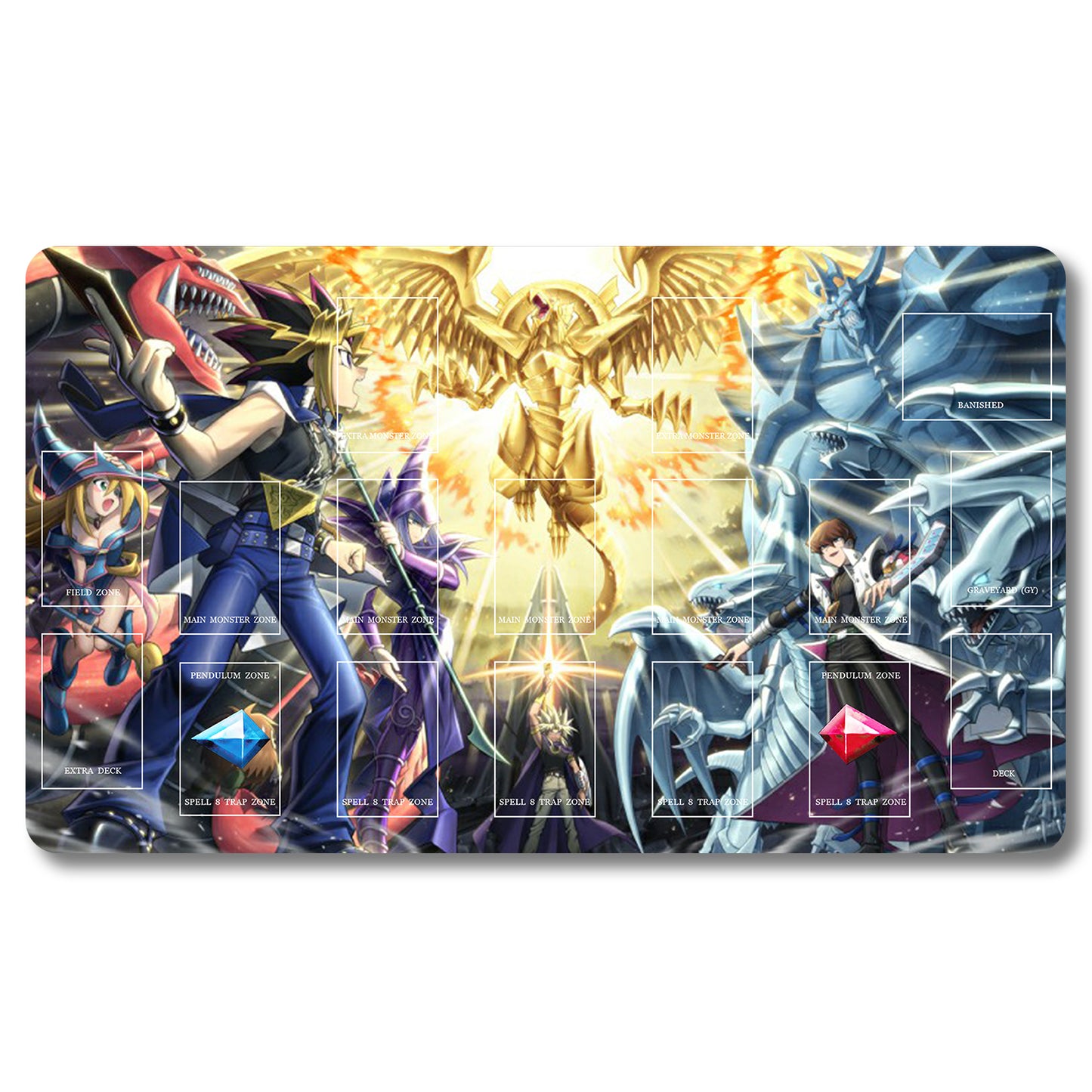 Brettspiel-Peripheriegerät – 227953 – Yugioh Spielmatte, Größe 59,9 x 34,9 cm. Spielmatten, kompatibel mit TCG, OCG, CCG, Sammelkartenspiel