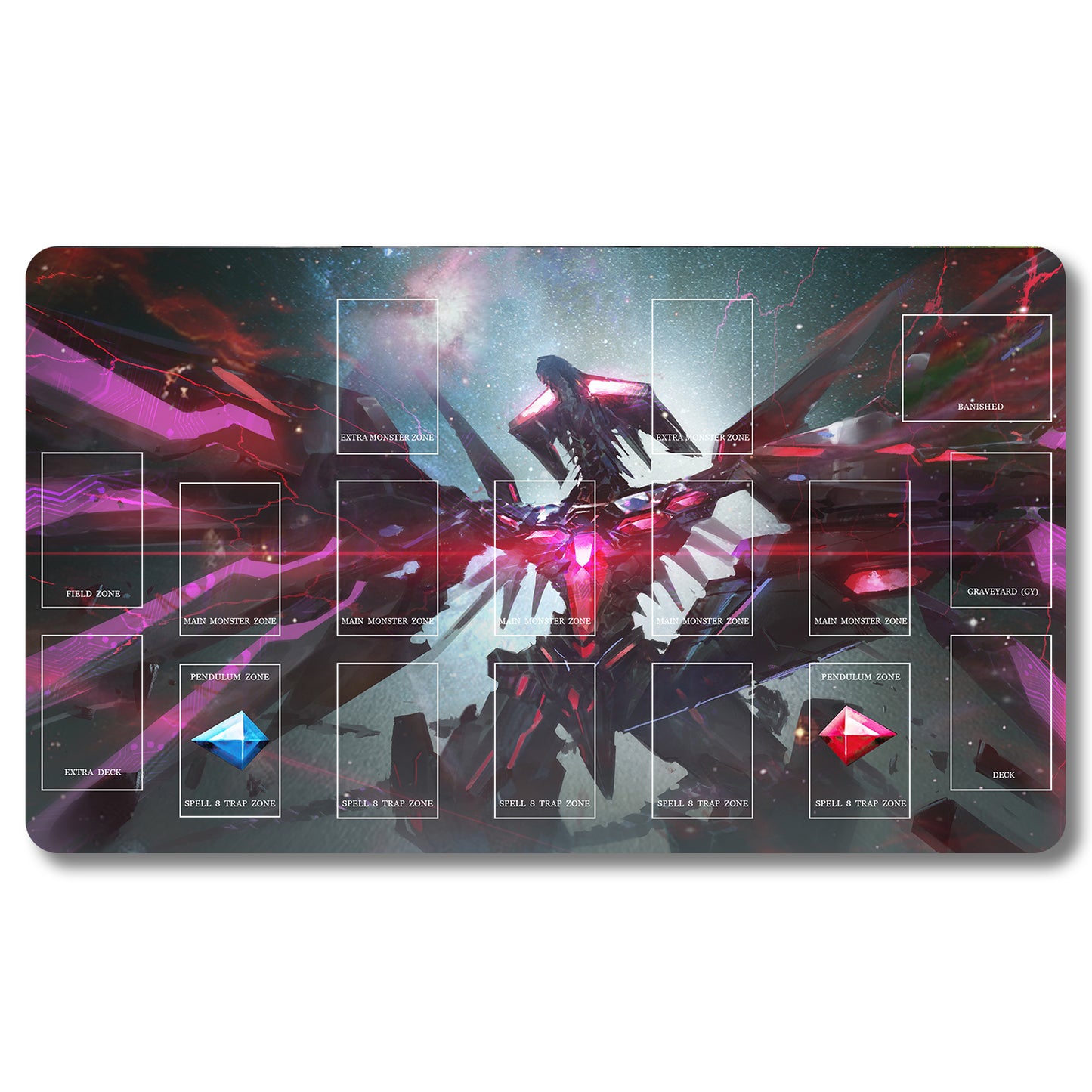Brettspiel-Peripheriegerät – 1266322 – Yugioh Spielmatte, Größe 59,9 x 34,9 cm. Spielmatten, kompatibel mit TCG, OCG, CCG, Sammelkartenspiel