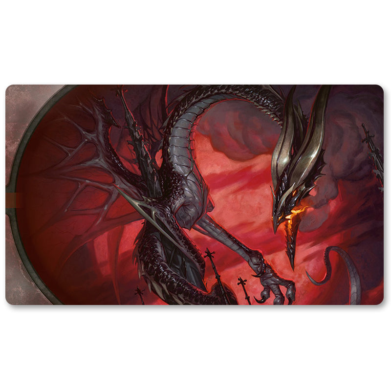 Tabulludo Ekstercentra - Balefire Dragon -MTG Playmat Grandeco 23.6X13.7in Ludaj matoj Kongrua por TCG RPG CCG Komerckartludo