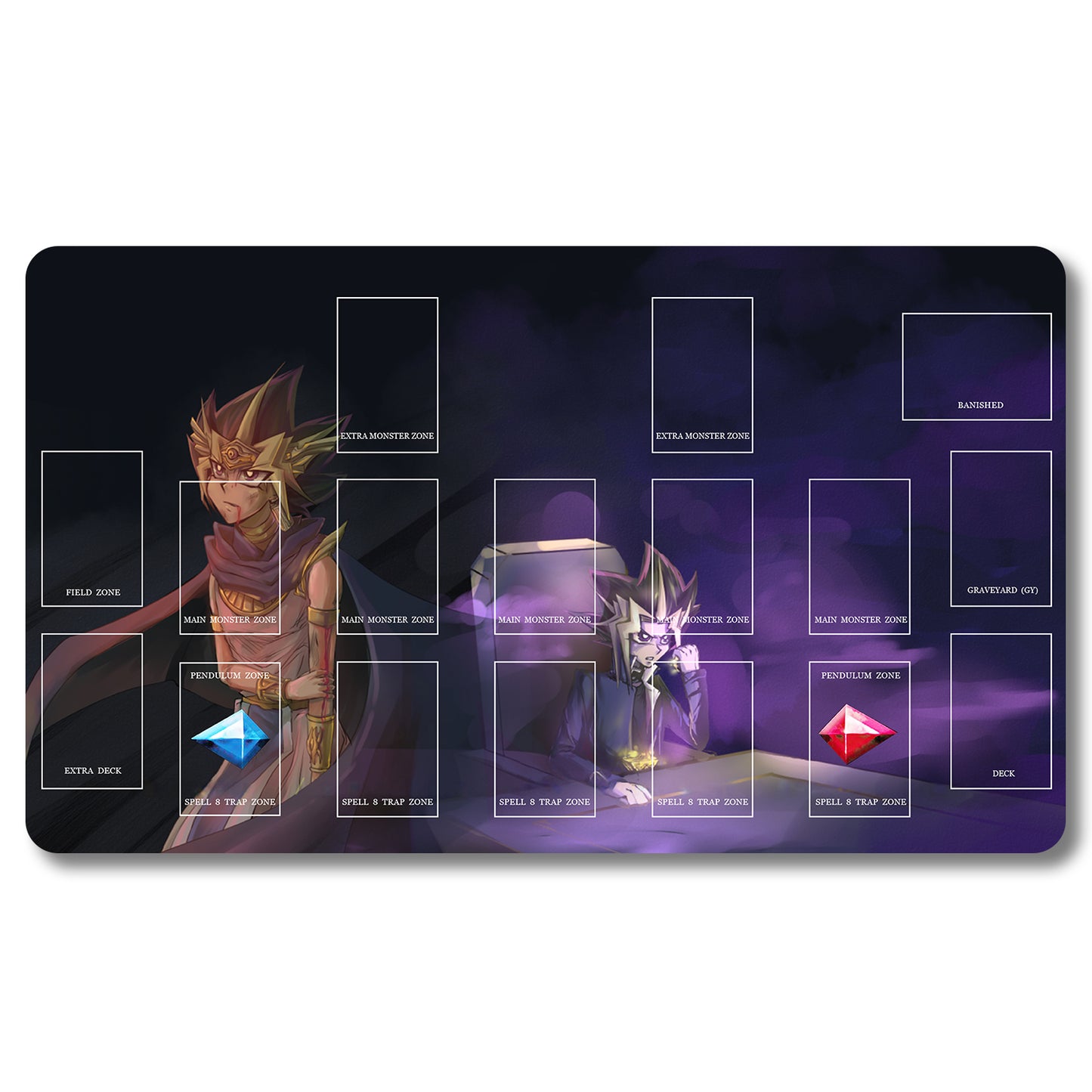 Board Game Yugi Muto Playmat_result- Yugioh Size 23.6X13.7in Play mats Compatible for TCG OCG CCG Trading Card Game