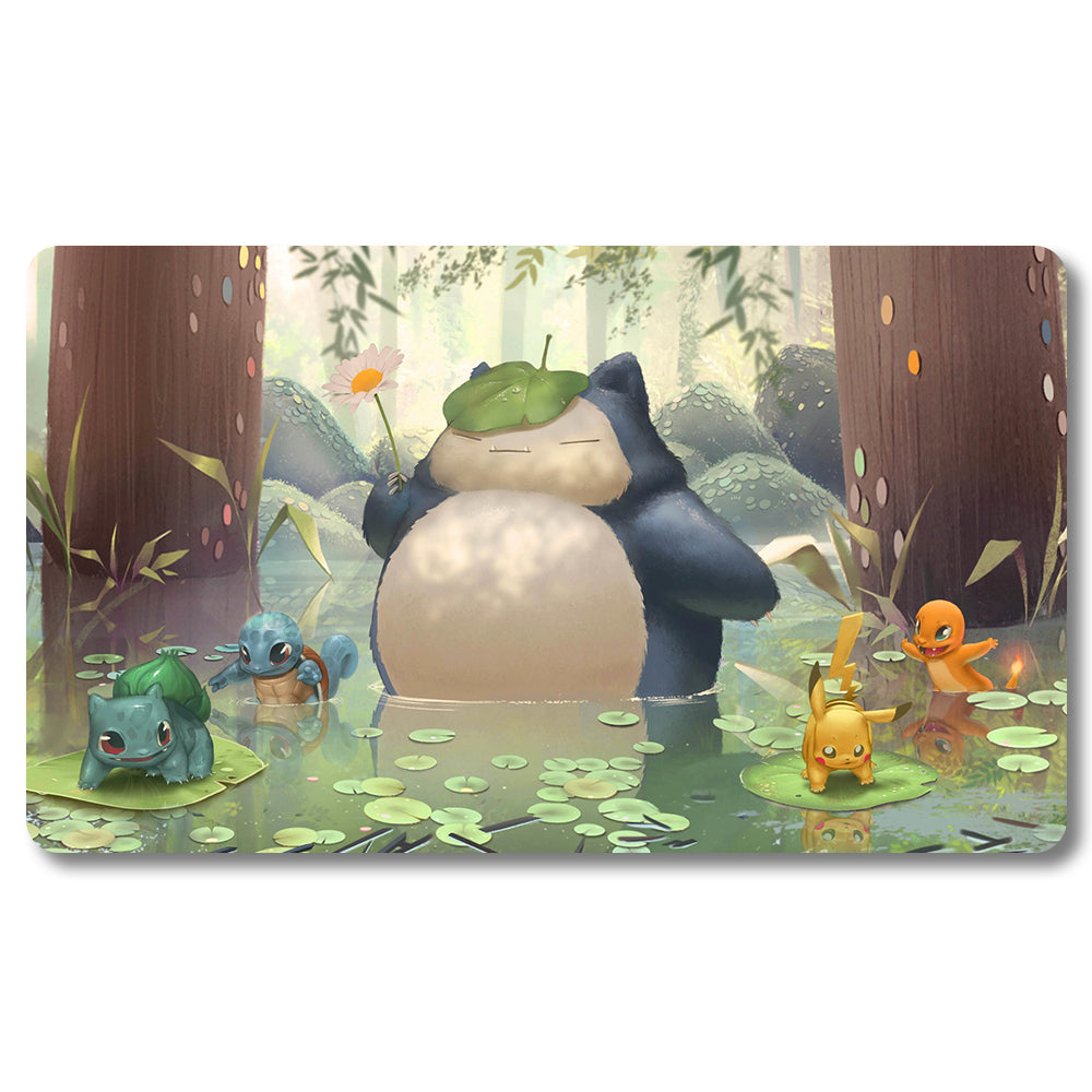 Tabulludo Ekstercentra - 970395- Pokemon Playmat Grandeco 23.6X13.7in Ludaj matoj Kongrua por TCG MTG RPG CCG Komerca Kartludo