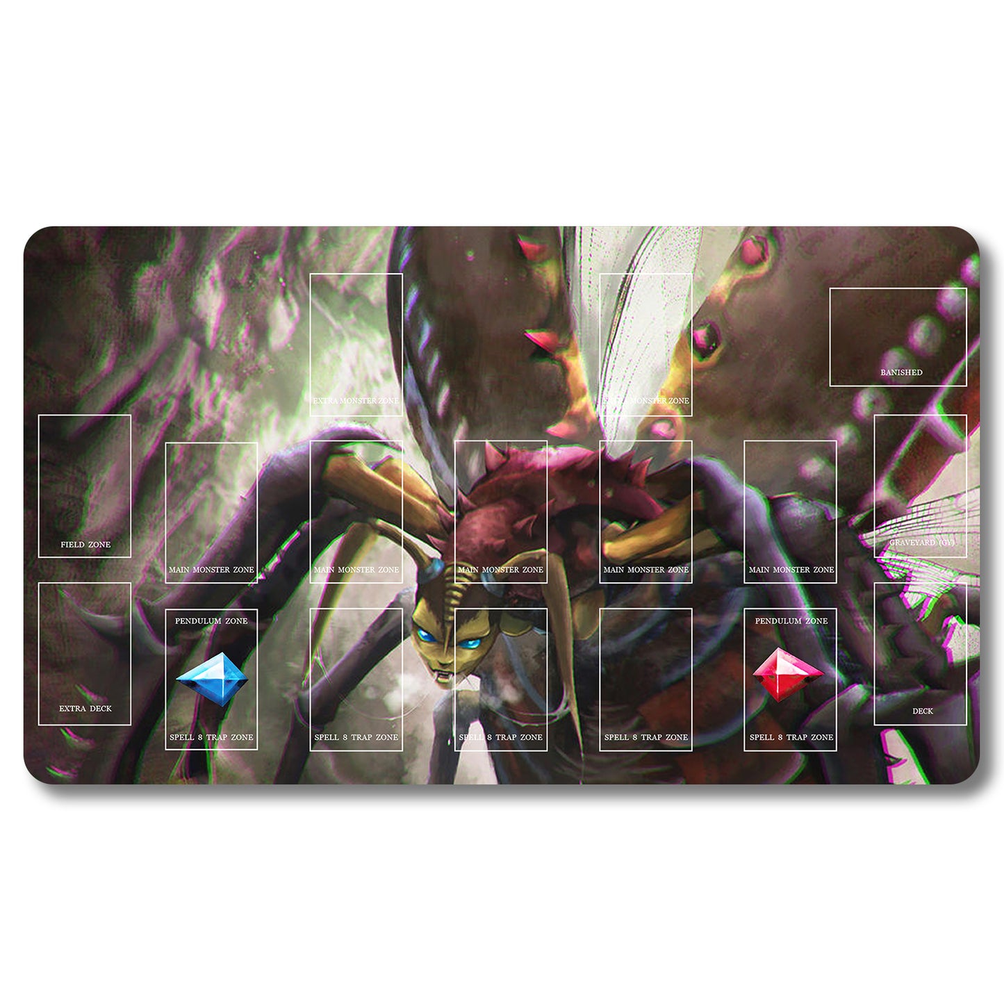 Brettspiel-Peripheriegerät – 239653 – Yugioh-Spielmatte, Größe 59,9 x 34,9 cm. Spielmatten, kompatibel mit TCG, OCG, CCG, Sammelkartenspiel
