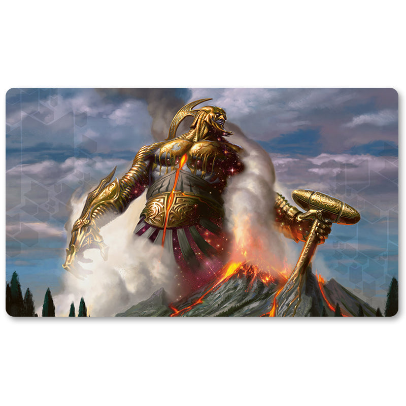 Tabulludo Ekstercentral- Purphoros,-Dio-de-la-Forĝejo -MTG Ludmato Grandeco 23.6X13.7in Ludaj matoj Kongrua por TCG RPG CCG-Komerca Kartludo