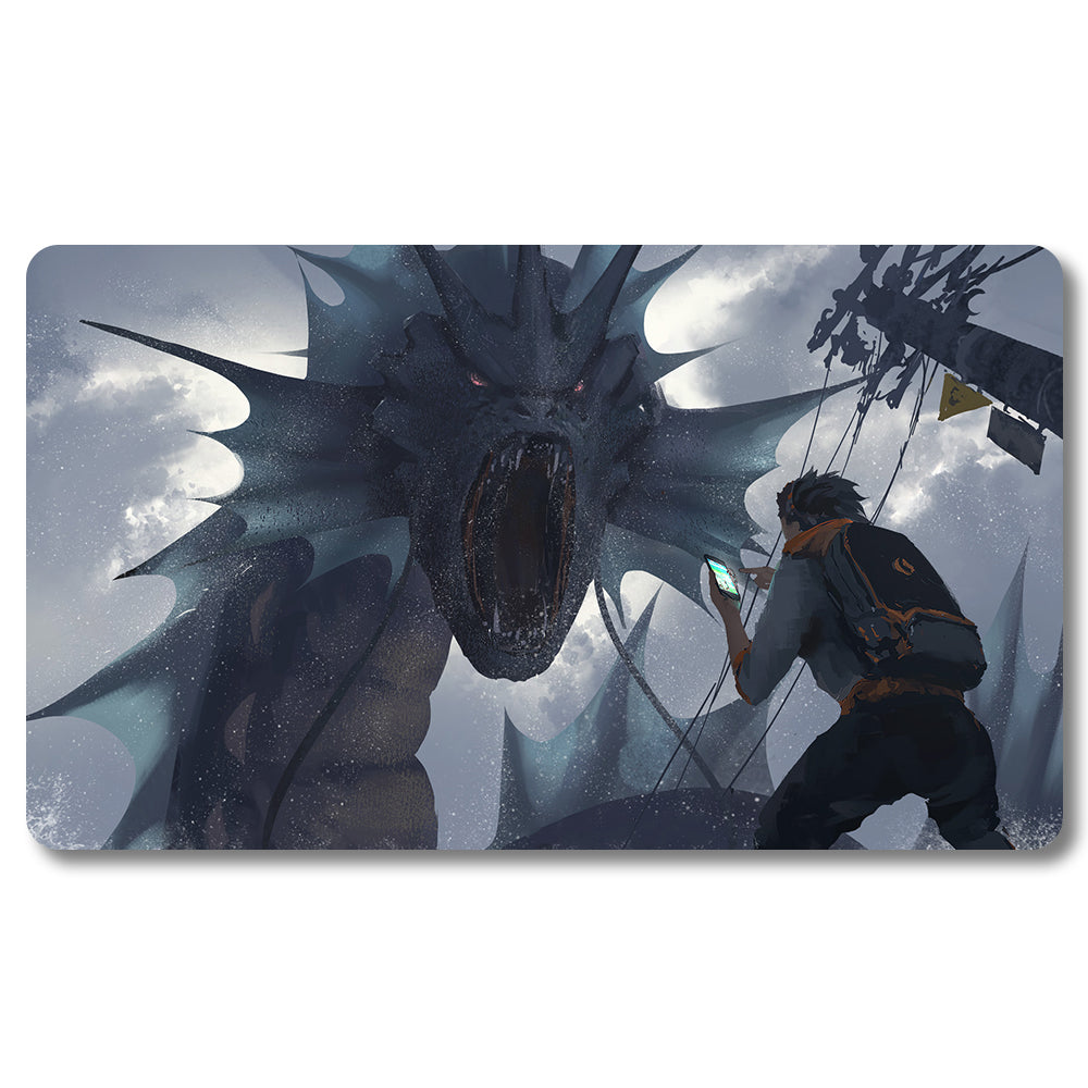 PTCG Ghost Knife Playmat- Pokemon Size 23.6X13.7in Play mats Compatible for TCG MTG RPG CCG Trading Card Game