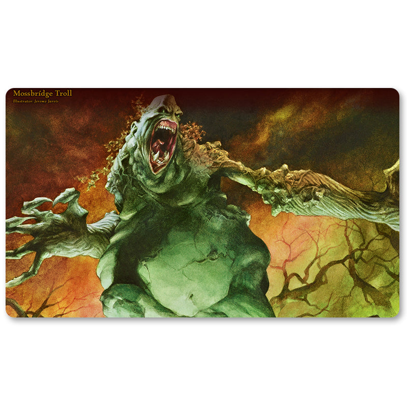 Board Game Peripheral- Mossbridge-Troll -MTG Playmat Size 23.6X13.7in Play mats Compatible for TCG RPG CCG Trading Card Game