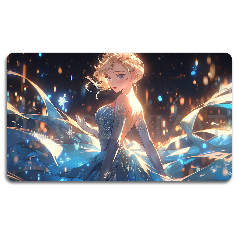Disney Elsa Lorcana Playmat- 23120523- Size 23.6X13.7in Play mats Compatible for TCG RPG CCG Mouse Pad Desk Mats