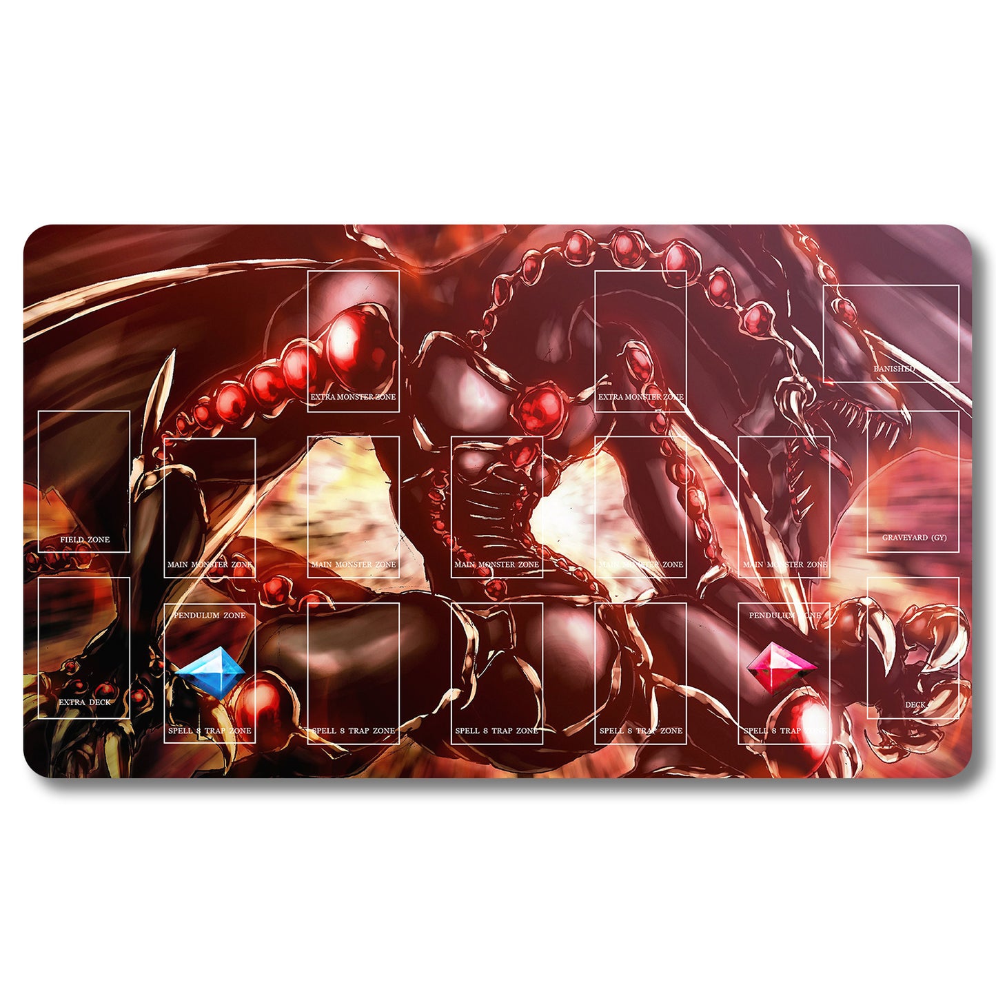 Brettspiel-Peripheriegerät – 437953 – Yugioh-Spielmatte, Größe 59,9 x 34,9 cm. Spielmatten, kompatibel mit TCG, OCG, CCG, Sammelkartenspiel
