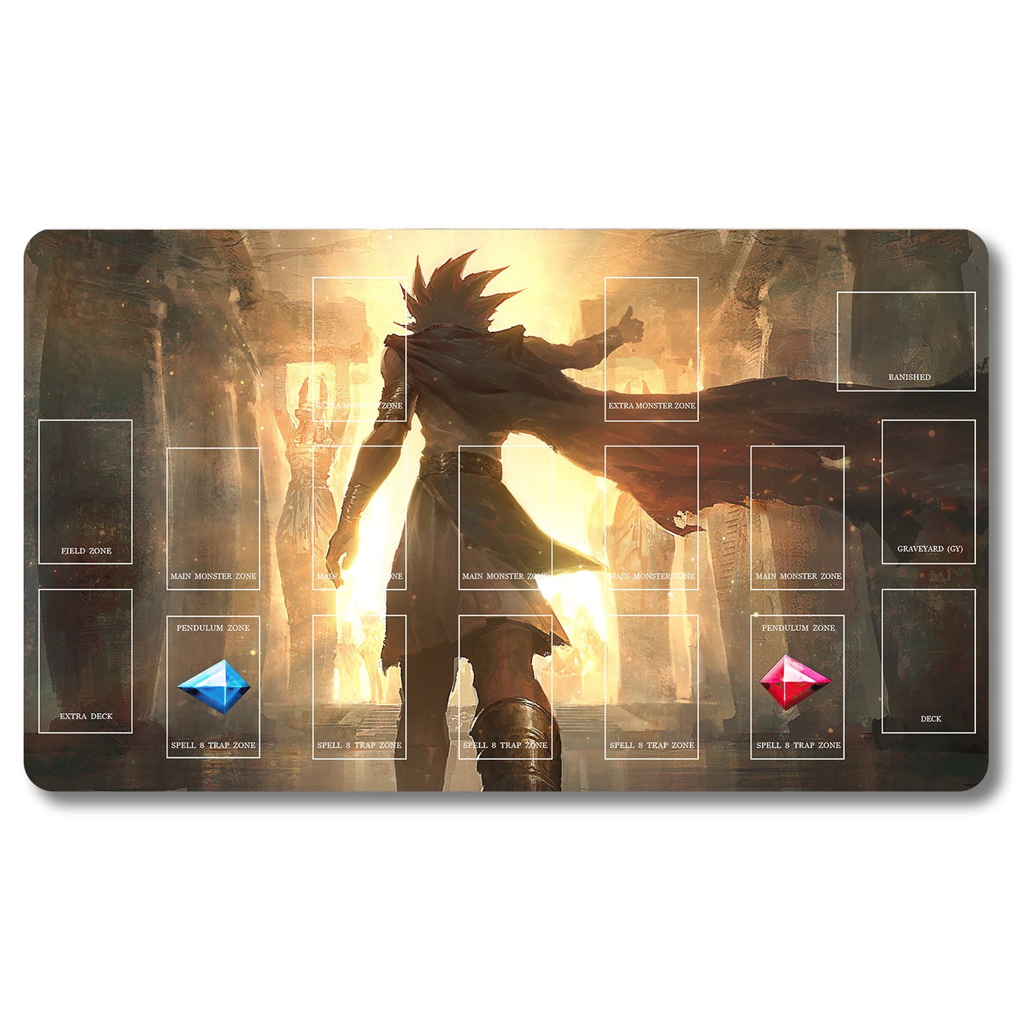 Brettspiel-Peripheriegerät – 1256204 – Yugioh-Spielmatte, Größe 59,9 x 34,9 cm. Spielmatten, kompatibel mit TCG, OCG, CCG, Sammelkartenspiel