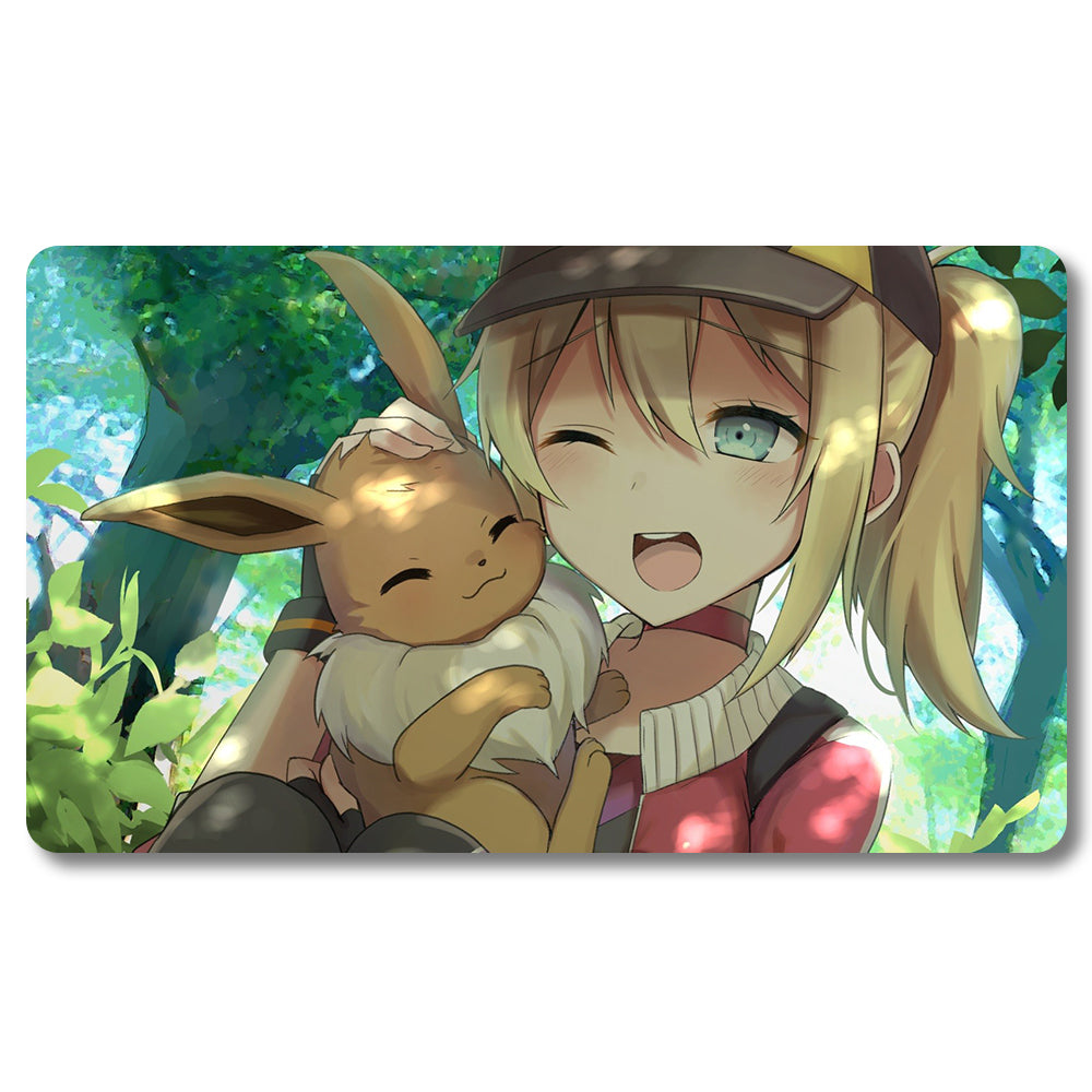 Tabulludo Ekstercentra - mpz39y- Pokemon Playmat Grandeco 23.6X13.7in Ludaj matoj Kongrua por TCG MTG RPG CCG Komerckartludo