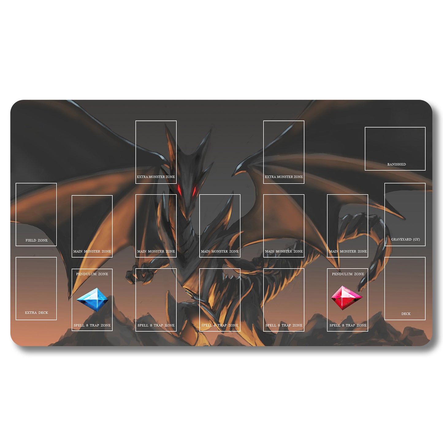 Brettspiel-Peripheriegerät – v966xl – Yugioh-Spielmatte, Größe 59,9 x 34,9 cm. Spielmatten, kompatibel mit TCG, OCG, CCG, Sammelkartenspiel