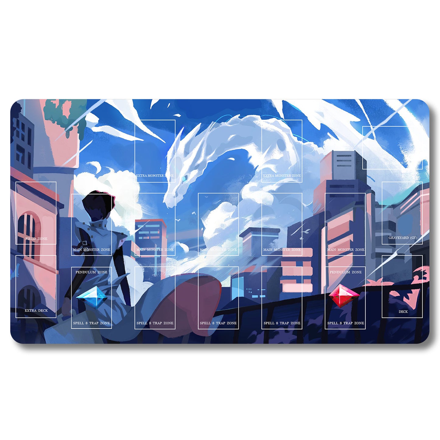 Brettspiel-Peripheriegerät – rdm9zq – Yugioh-Spielmatte, Größe 59,9 x 34,9 cm, Spielmatten, kompatibel mit TCG, OCG, CCG, Sammelkartenspiel