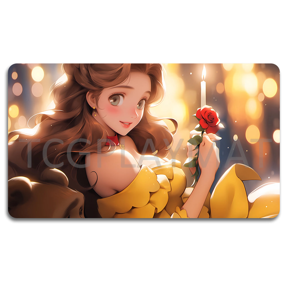 Disney Princess belle Lorcana Playmat- 23120582- Size 23.6X13.7in Play mats Compatible for TCG RPG CCG Mouse Pad Desk Mats