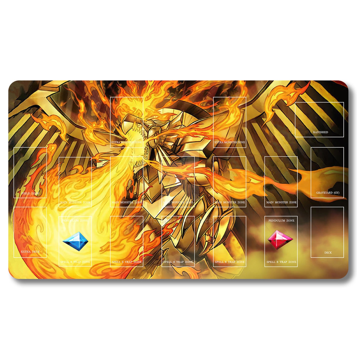 Brettspiel-Peripheriegerät – 428471 – Yugioh-Spielmatte, Größe 59,9 x 34,9 cm. Spielmatten, kompatibel mit TCG, OCG, CCG, Sammelkartenspiel