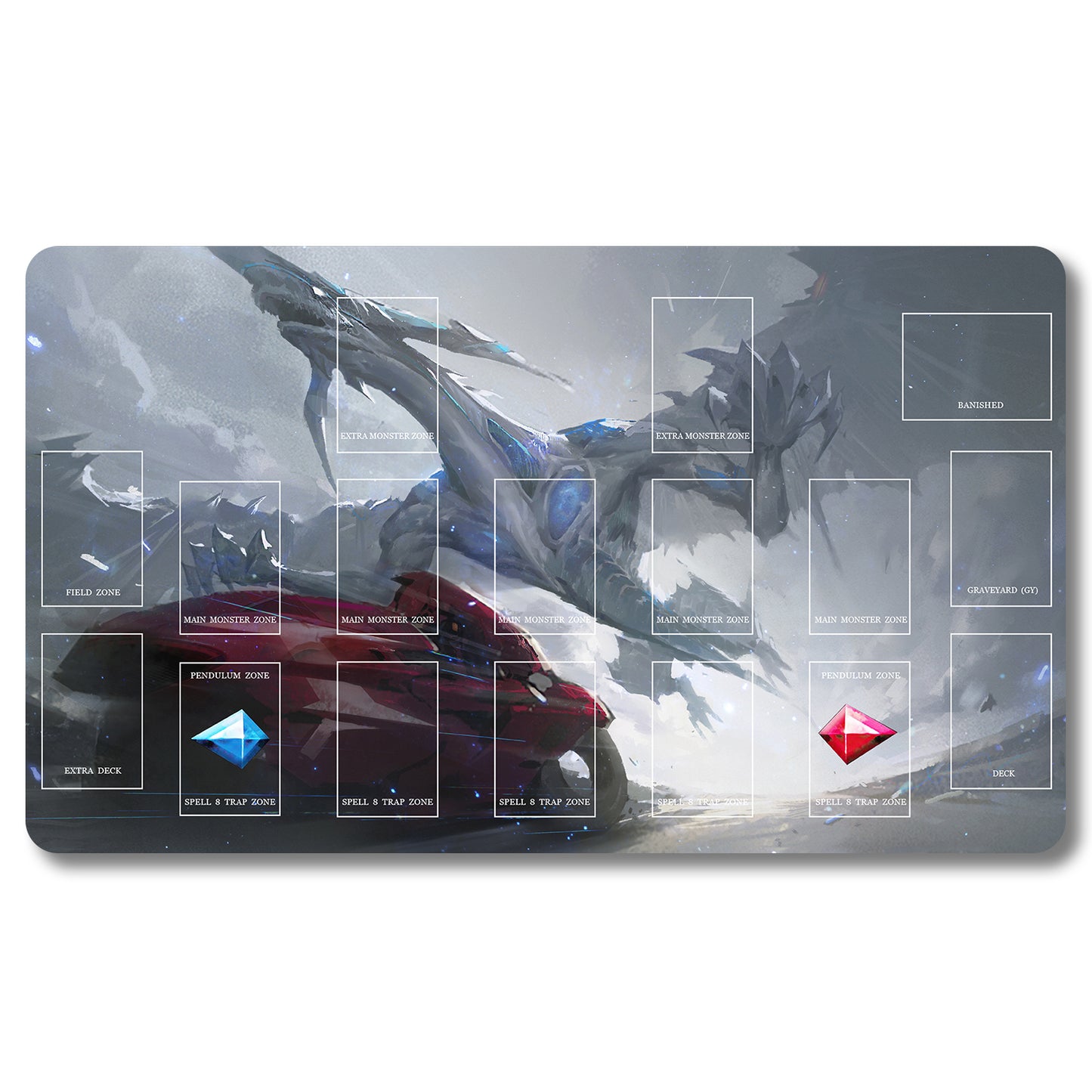 Tabulludo Ekstercentra - 1266335- Yugioh Playmat Grandeco 23.6X13.7in Ludaj matoj Kongrua por TCG OCG CCG-Komerca Kartludo
