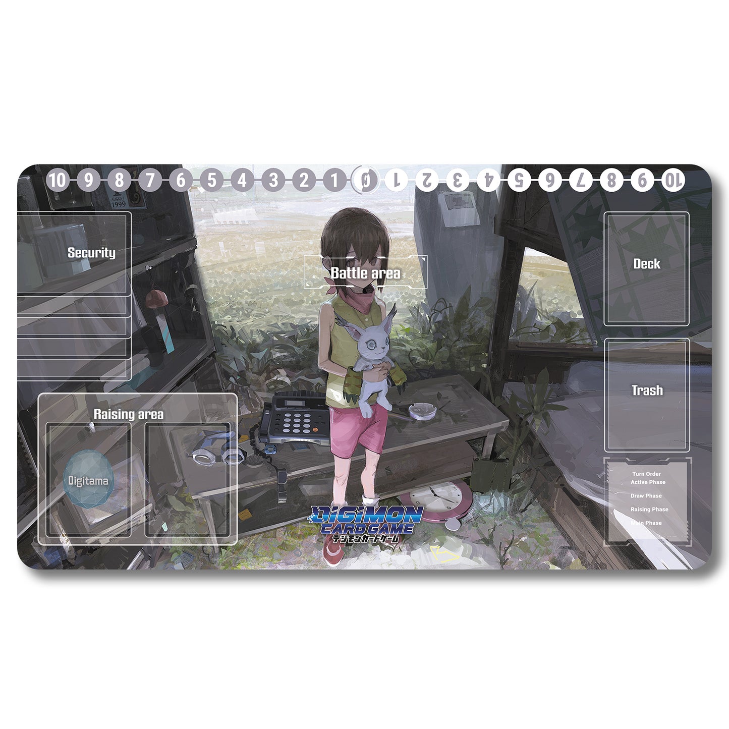 Brettspiel-Peripheriegerät – 1083489 – Digimon-Spielmatte, Größe 59,9 x 34,9 cm. Spielmatten, kompatibel mit TCG, DTCG, CCG, Sammelkartenspiel