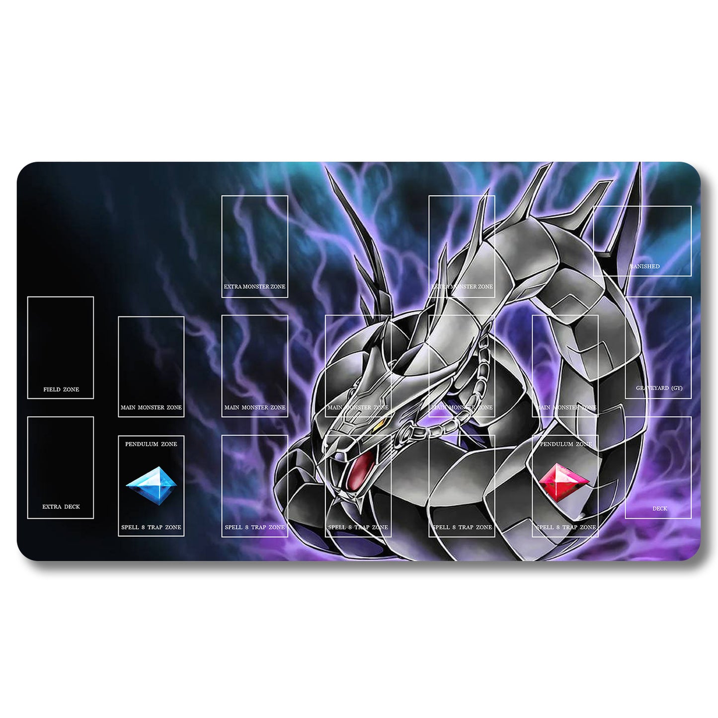 Brettspiel-Peripheriegerät – 207953 – Yugioh-Spielmatte, Größe 59,9 x 34,9 cm. Spielmatten, kompatibel mit TCG, OCG, CCG, Sammelkartenspiel