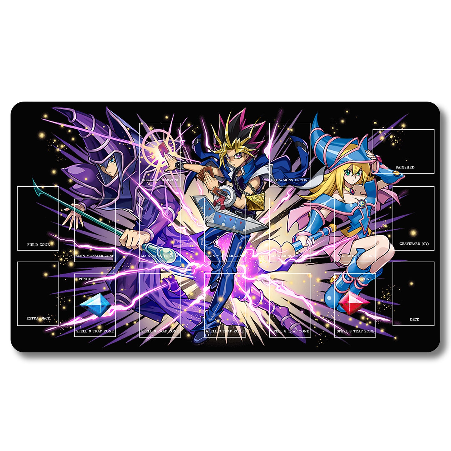 Brettspiel-Peripheriegerät – 709653 – Yugioh-Spielmatte, Größe 59,9 x 34,9 cm. Spielmatten, kompatibel mit TCG, OCG, CCG, Sammelkartenspiel