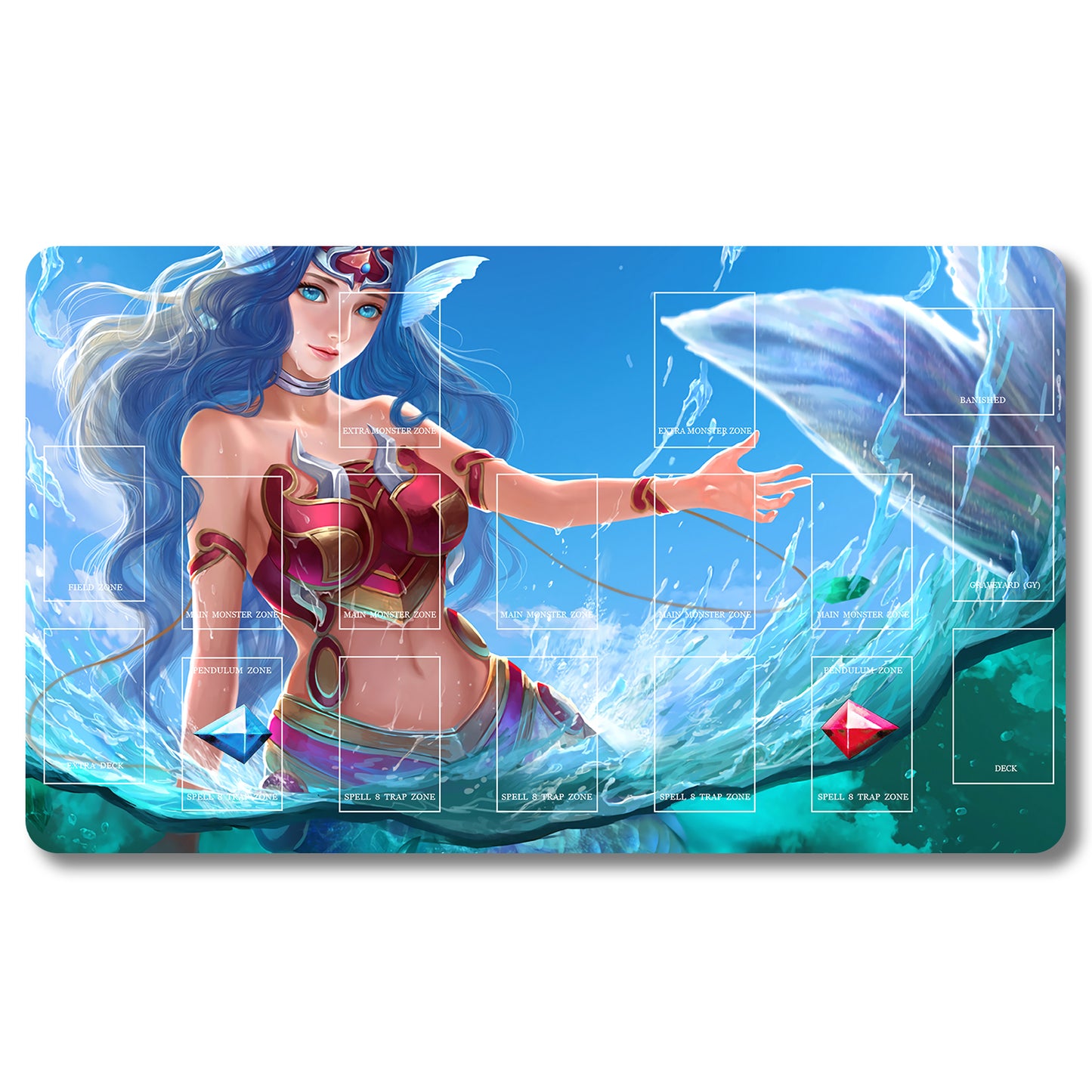 Board Game Peripheral - 875269- Yugioh Playmat Size 23.6X13.7in Play mats Compatible for TCG OCG CCG Trading Card Game
