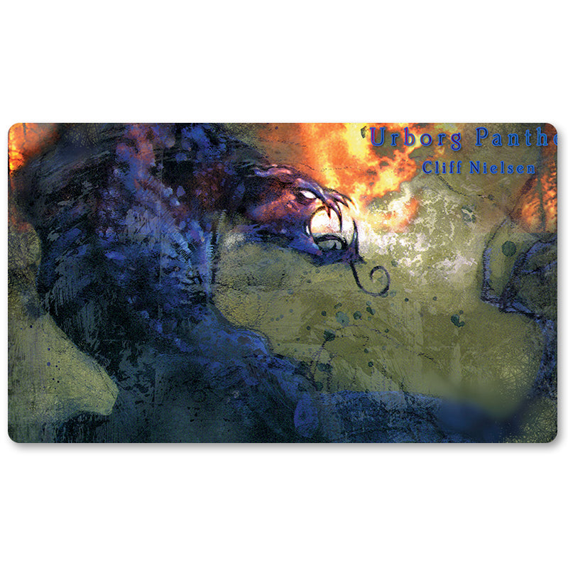 Tabulludo Ekstercentra - Urborg Panther -MTG Playmat Grandeco 23.6X13.7in Ludaj matoj Kongrua por TCG RPG CCG Komerckartludo