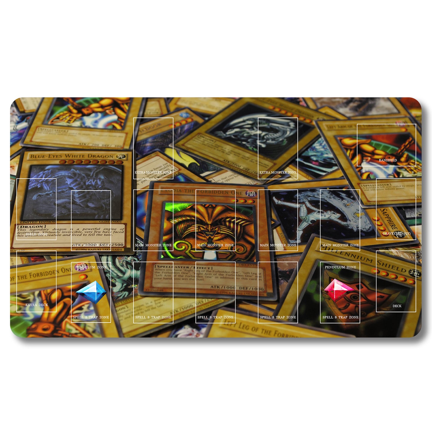 Board Game Peripheral - k7d3l1- Yugioh Playmat Size 23.6X13.7in Play mats Compatible for TCG OCG CCG Trading Card Game