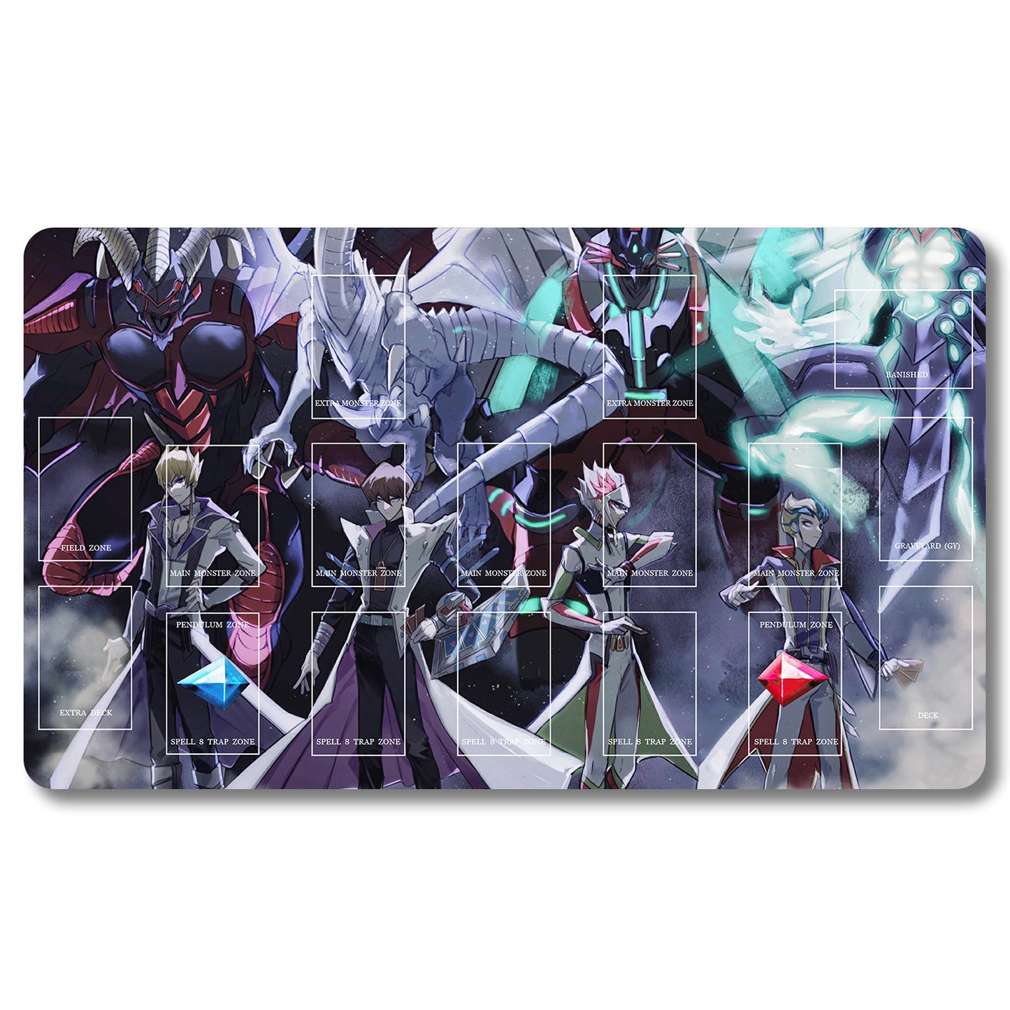 Brettspiel-Peripheriegerät – 597953 – Yugioh-Spielmatte, Größe 59,9 x 34,9 cm. Spielmatten, kompatibel mit TCG, OCG, CCG, Sammelkartenspiel