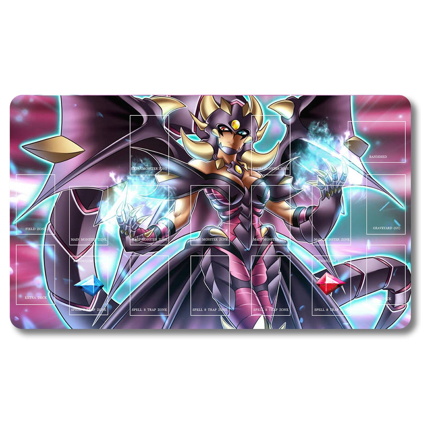 Brettspiel-Peripheriegerät – 69653 – Yugioh-Spielmatte, Größe 59,9 x 34,9 cm. Spielmatten, kompatibel mit TCG, OCG, CCG, Sammelkartenspiel
