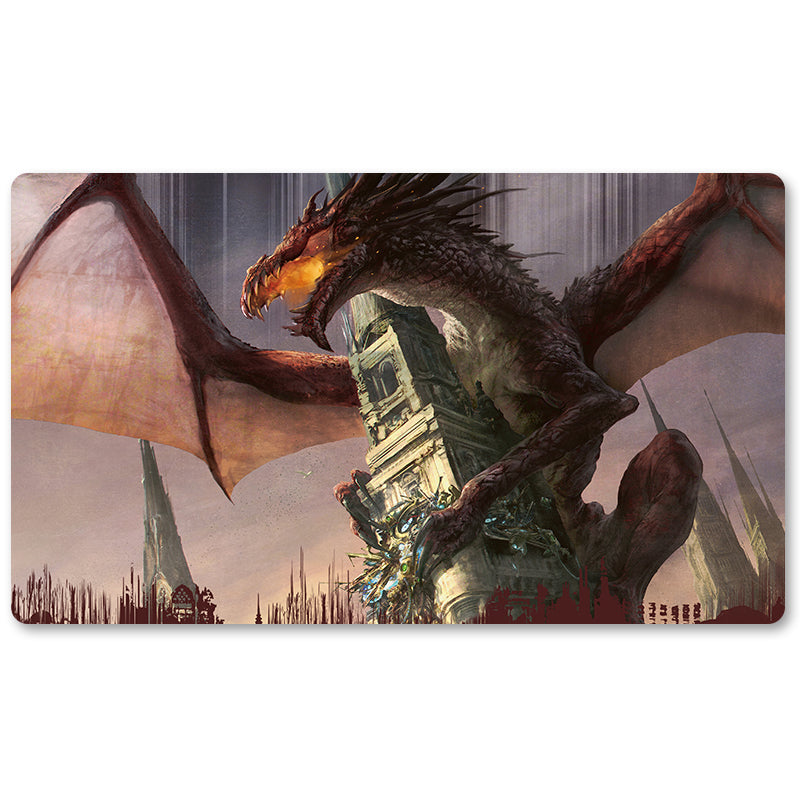 Magic The Gathering Peripheral- Hellkite Tyrant -MTG Playmat Size 23.6X13.7in Play mats Compatible for TCG RPG CCG Trading Card Game