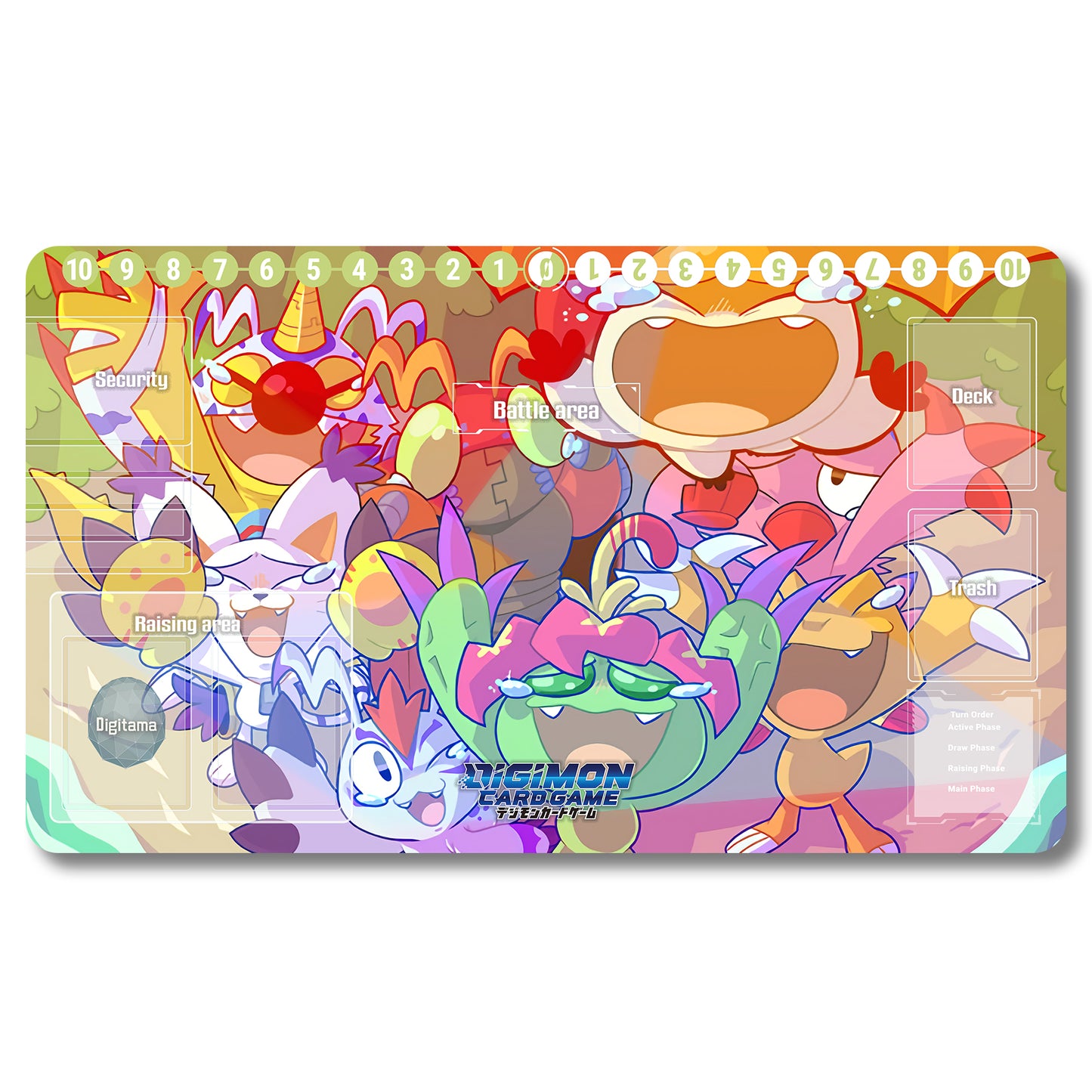 Brettspiel-Peripheriegerät – 5536587 – Digimon-Spielmatte, Größe 59,9 x 34,9 cm. Spielmatten, kompatibel mit TCG, DTCG, CCG, Sammelkartenspiel